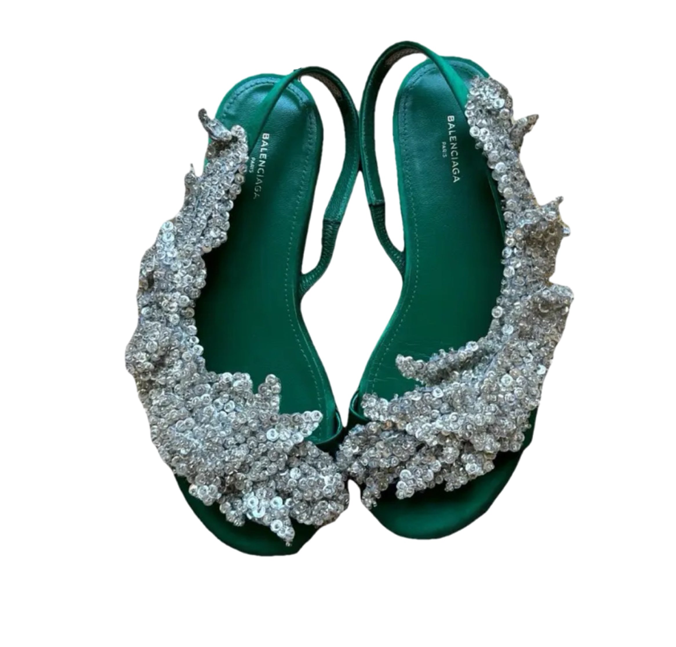 Satin Sequin Sandals