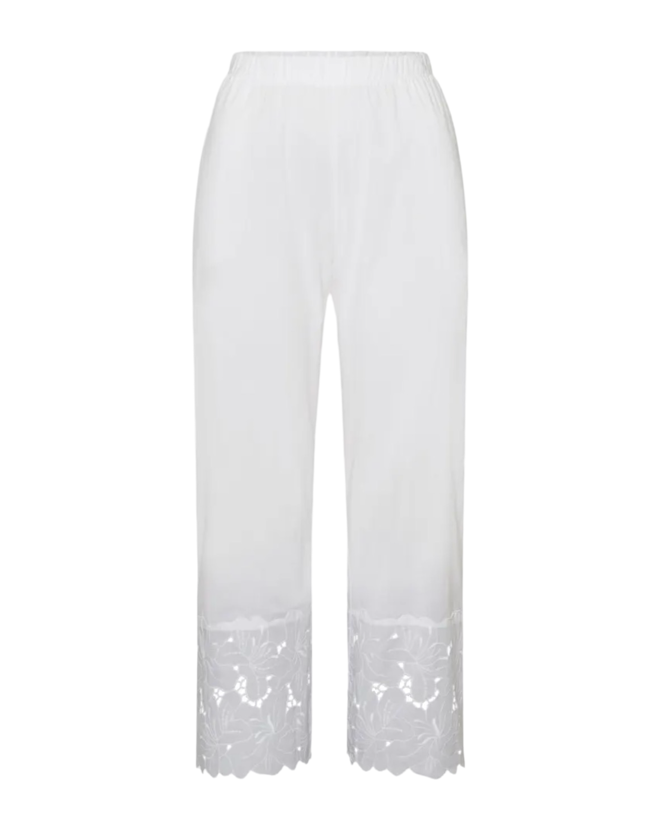 Clara Cropped Floral-Embroidered Cotton Pants