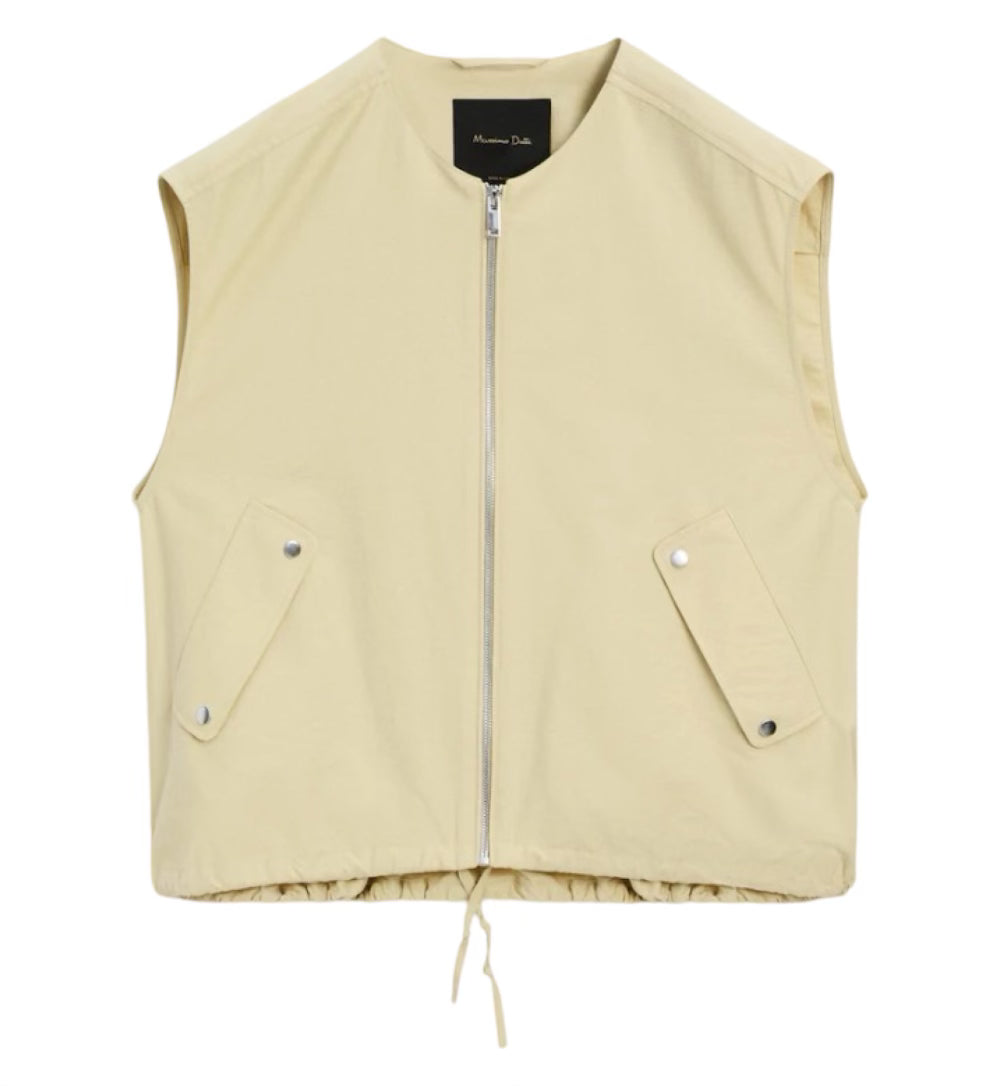 Voluminous Gilet with Snap Button Pockets