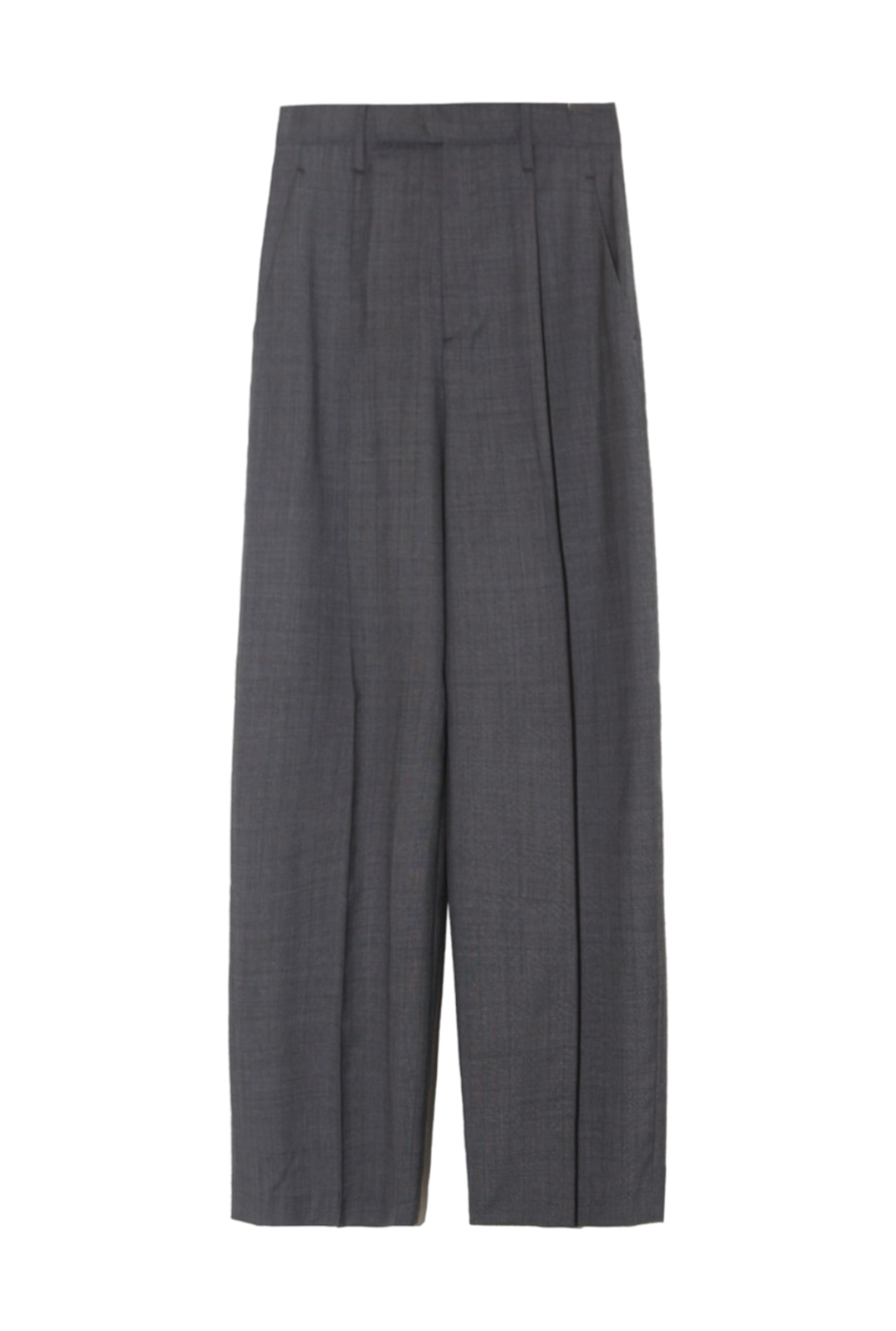 Wide Leg High Rise Trouser in Charcoal Glen Plaid