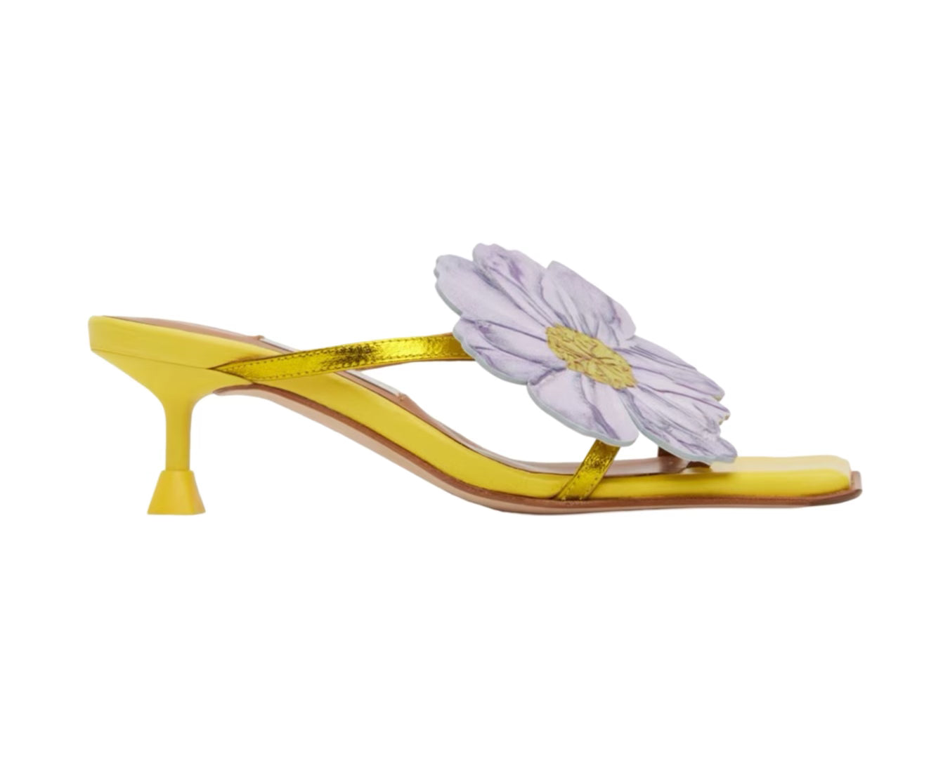 Yellow Lourdes Heeled Sandals