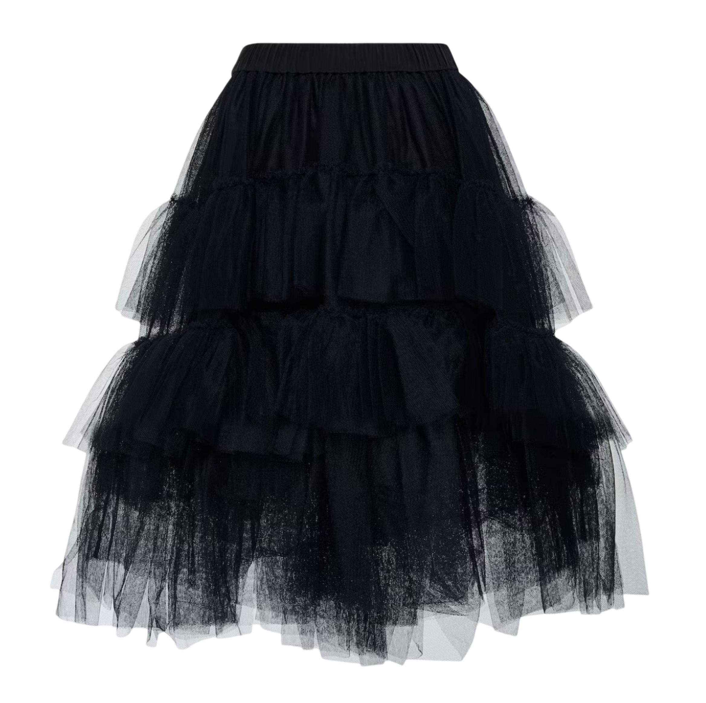 Tiered Tulle Midi Skirt