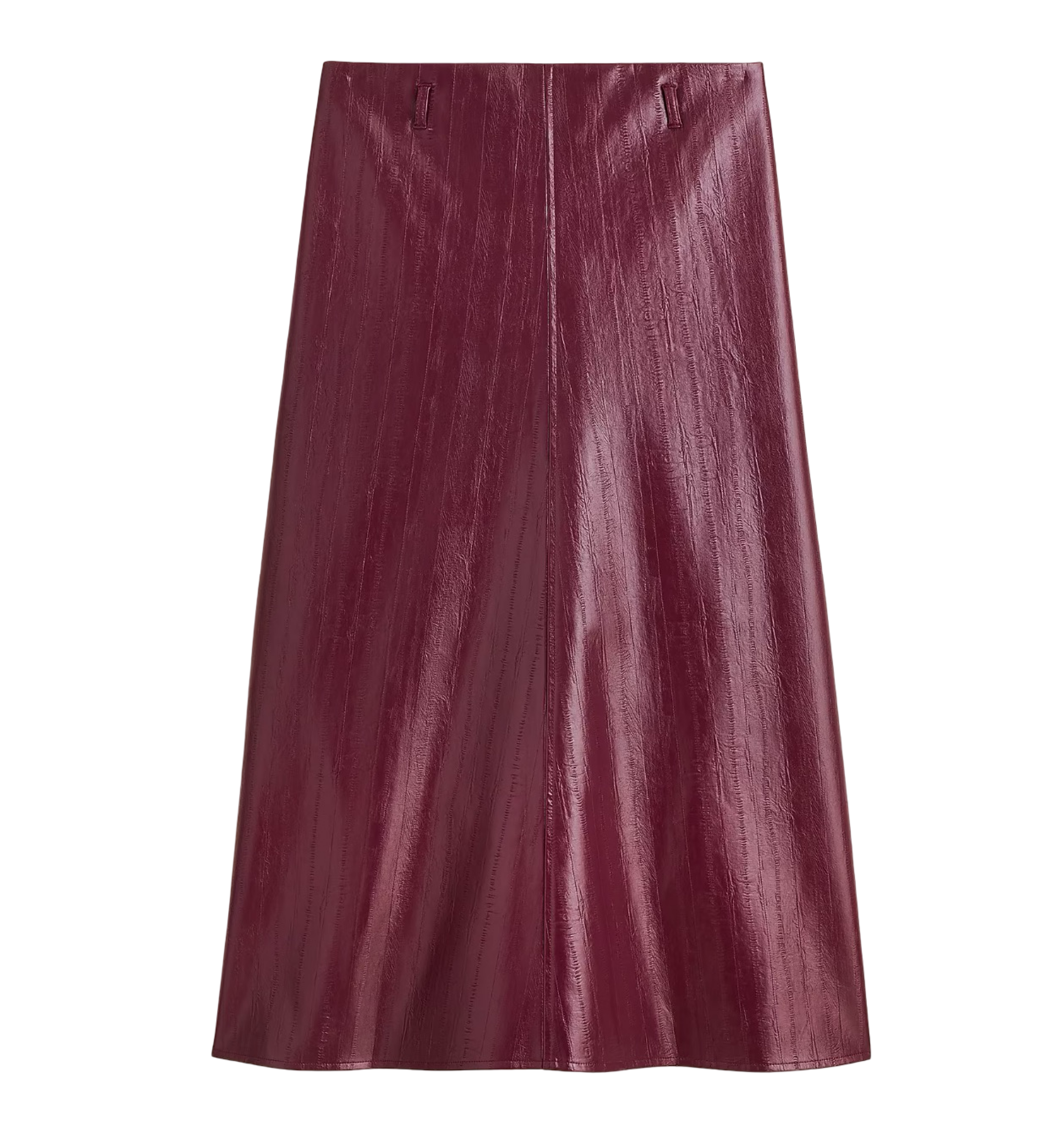 Collection A-line skirt in faux eel-skin leather