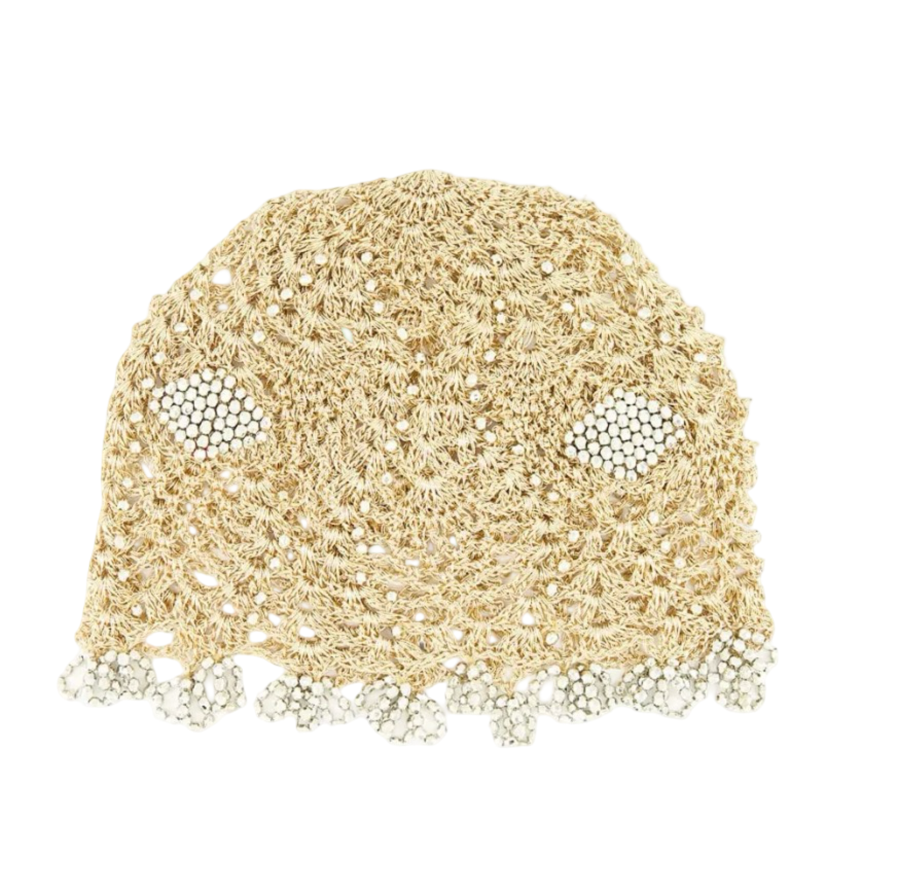 Crochet-Knit Beaded Hat