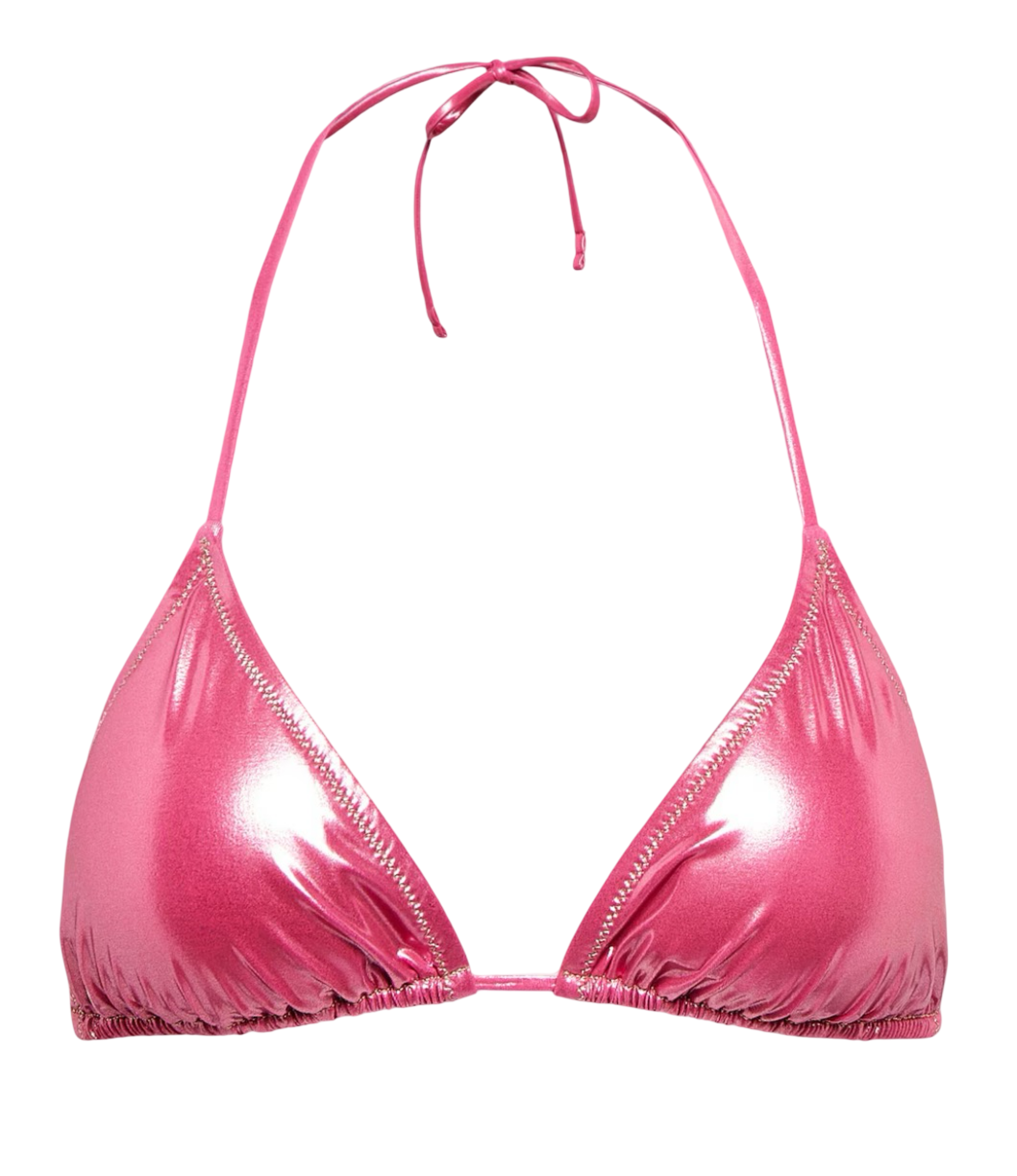 Love lamé triangle bikini top