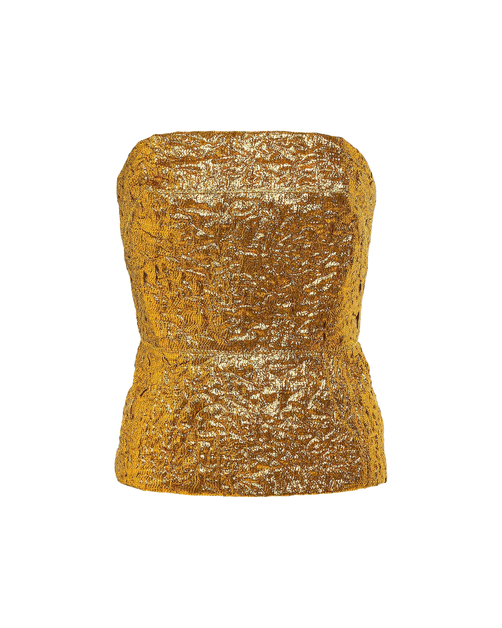 Jacquard Strapless Lamé Top