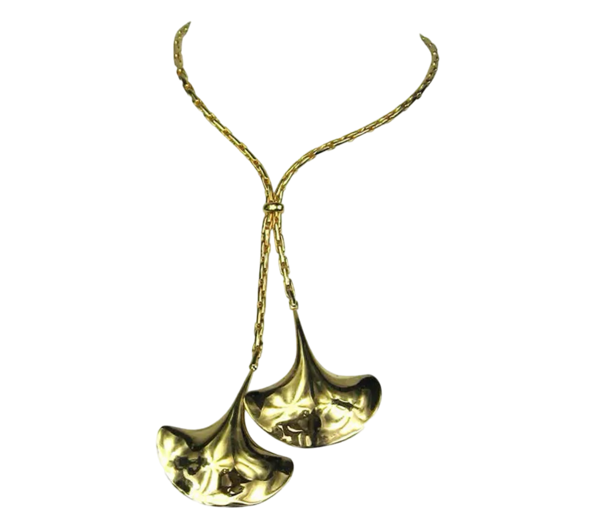 1990s Necklace Double String Ray Lariat