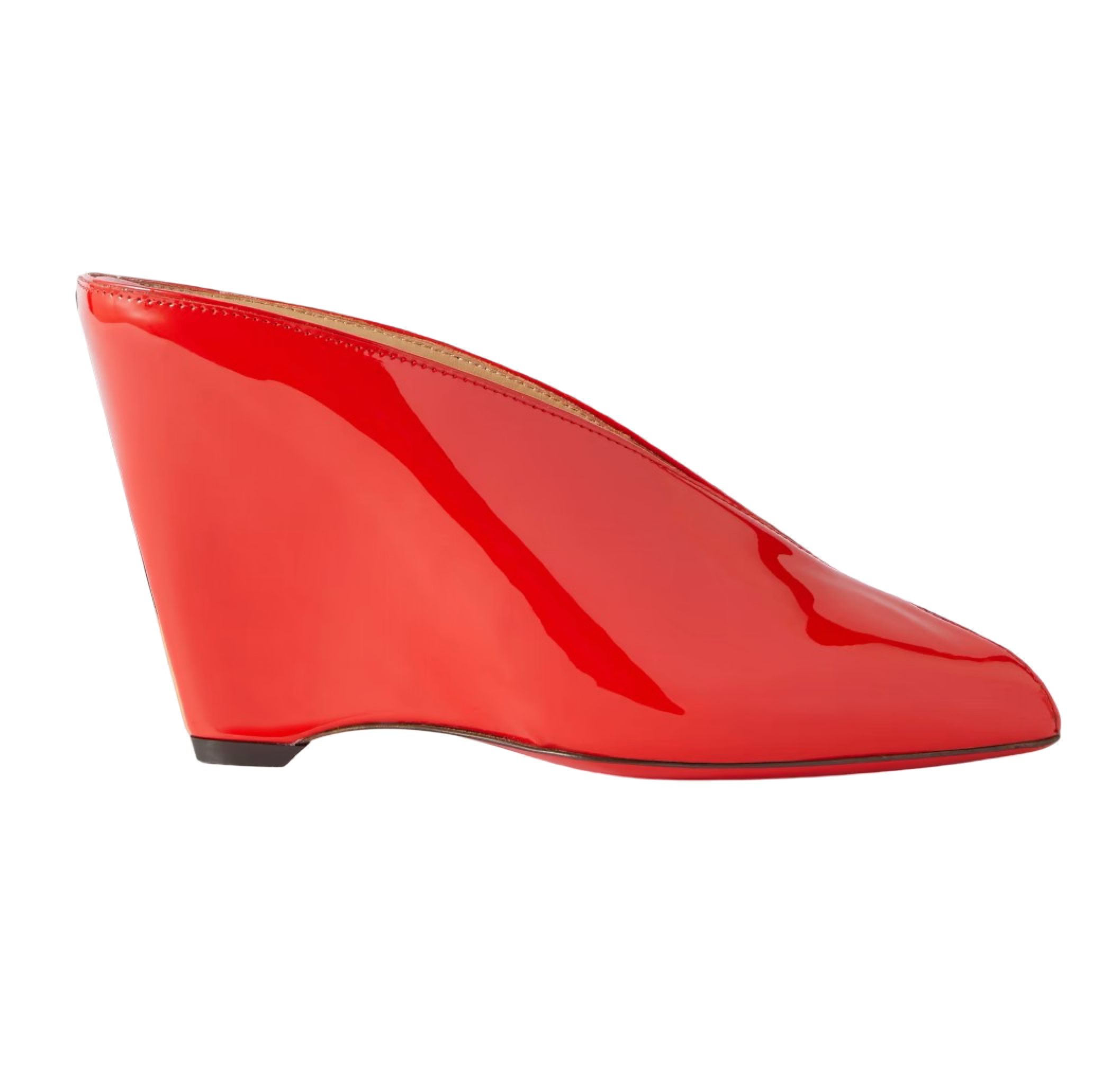 Alicia patent-leather wedge mules