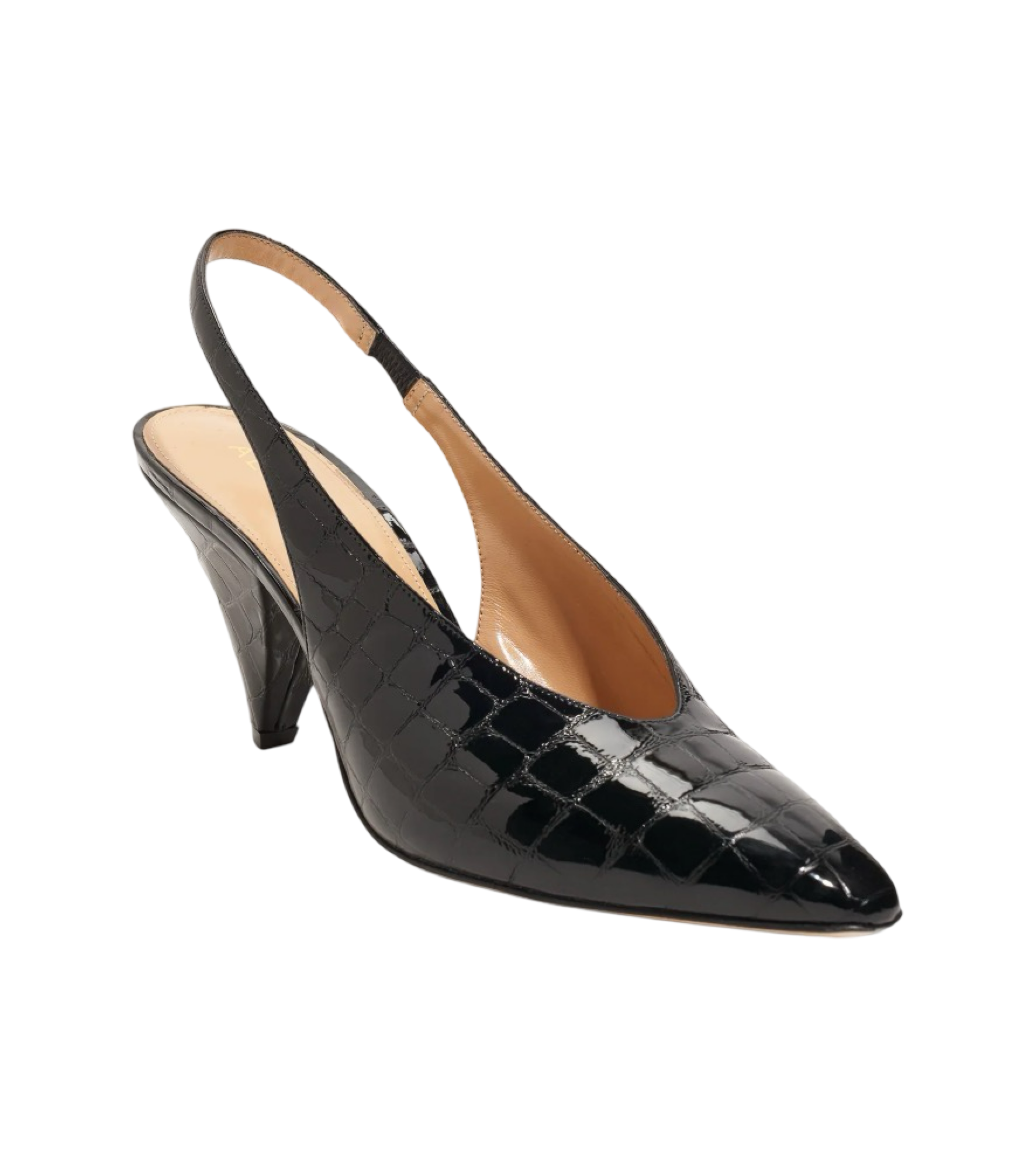 Slingback Heel Black Croc