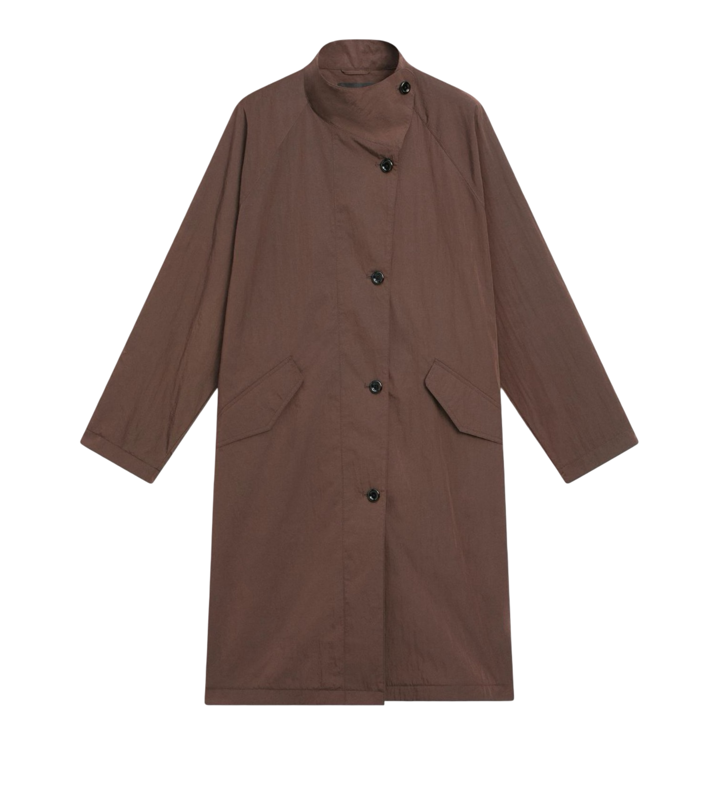 Flowing Water-Repellent Fabric Trench Coat