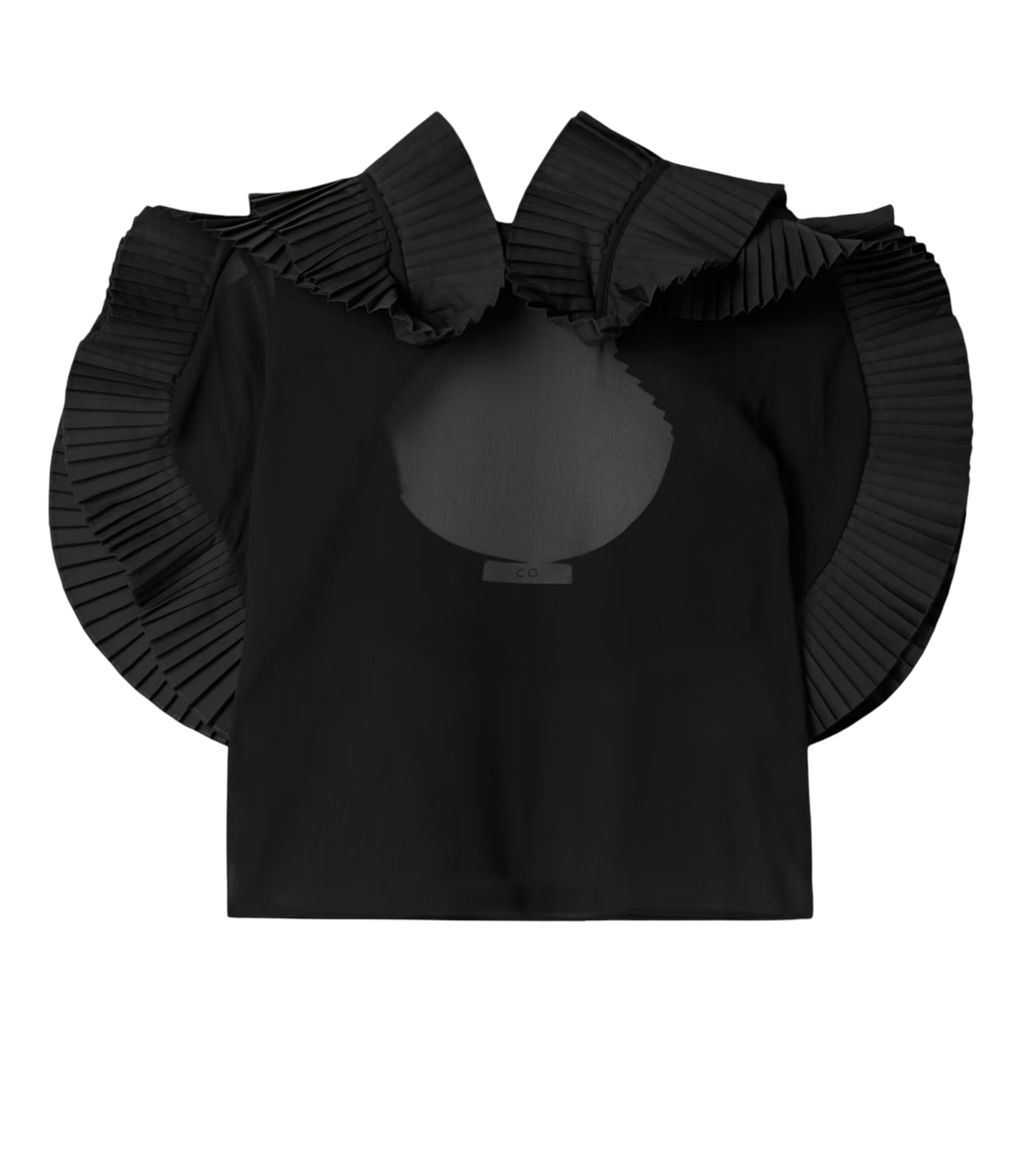 Crepe de chine and pleated poplin blouse