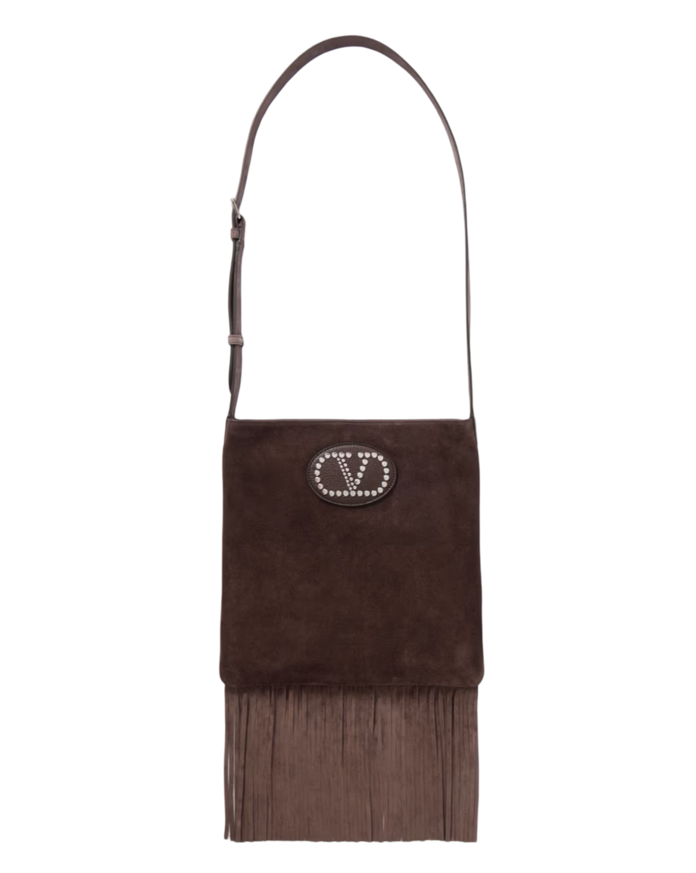 Nellcote Embellished Fringed Leather-Trimmed Suede Shoulder Bag