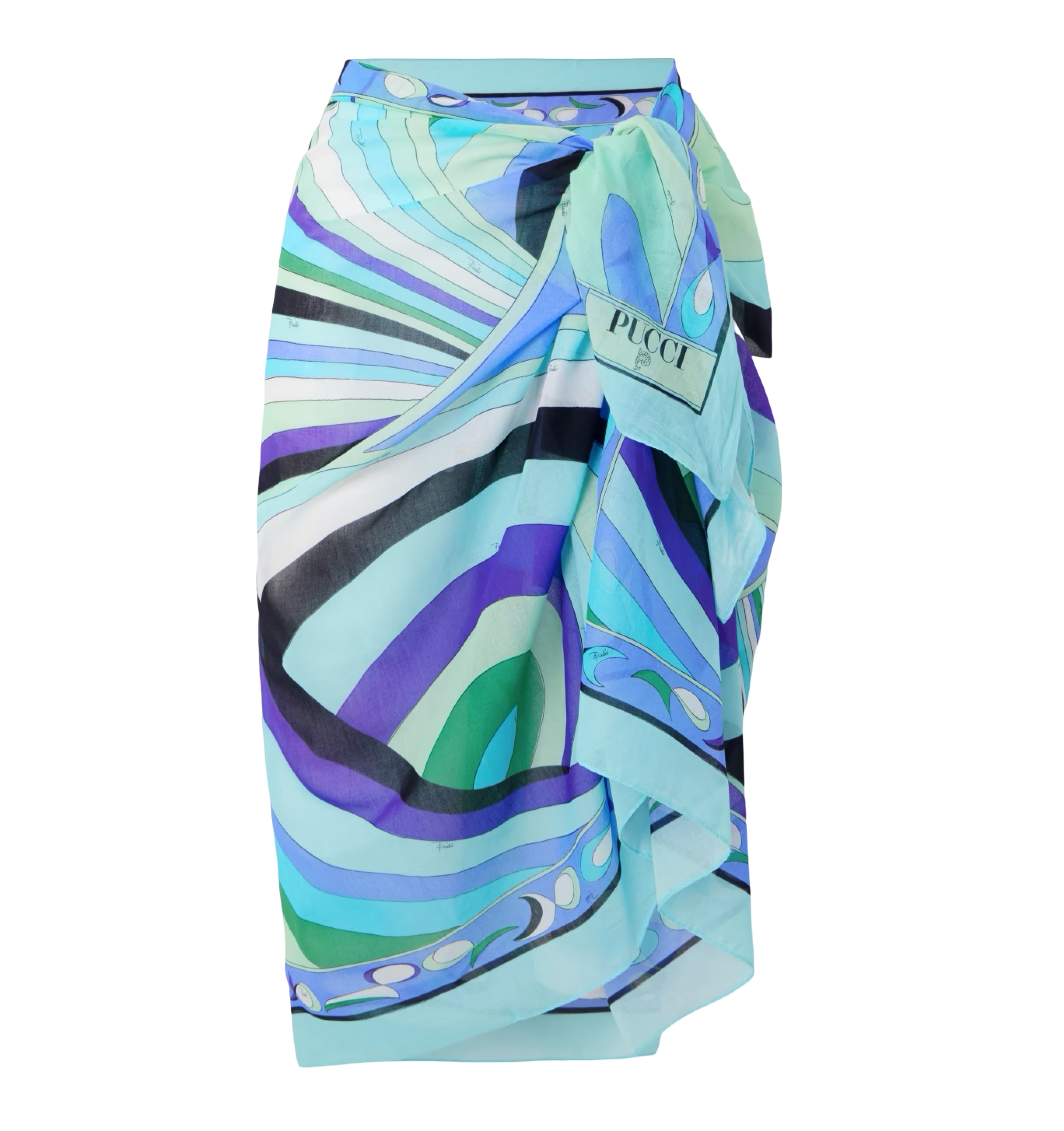 Iride Printed Cotton-Voile Pareo