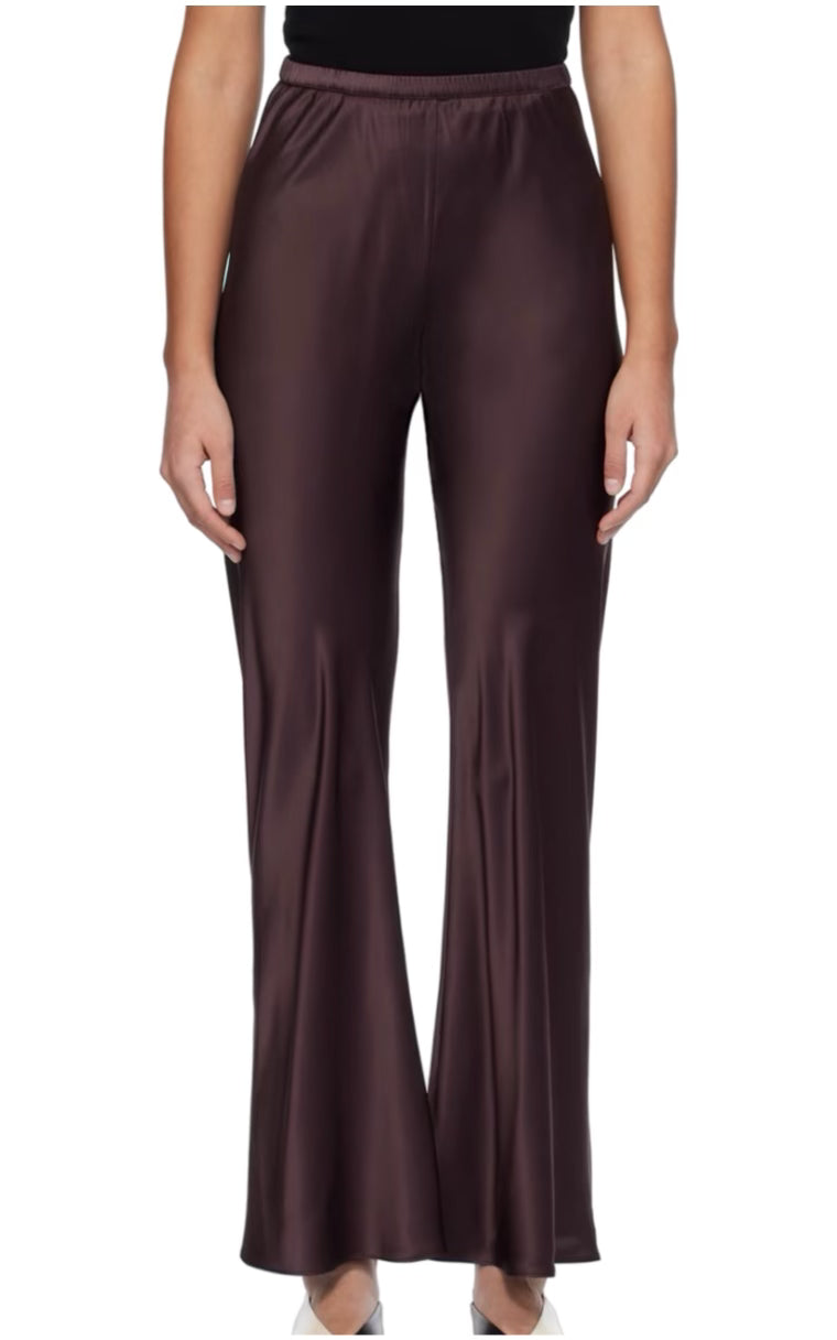 Brown Bias-Cut Lounge Pants