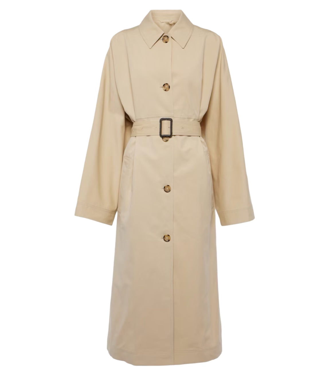 Belted Cotton and Silk Trench Coat