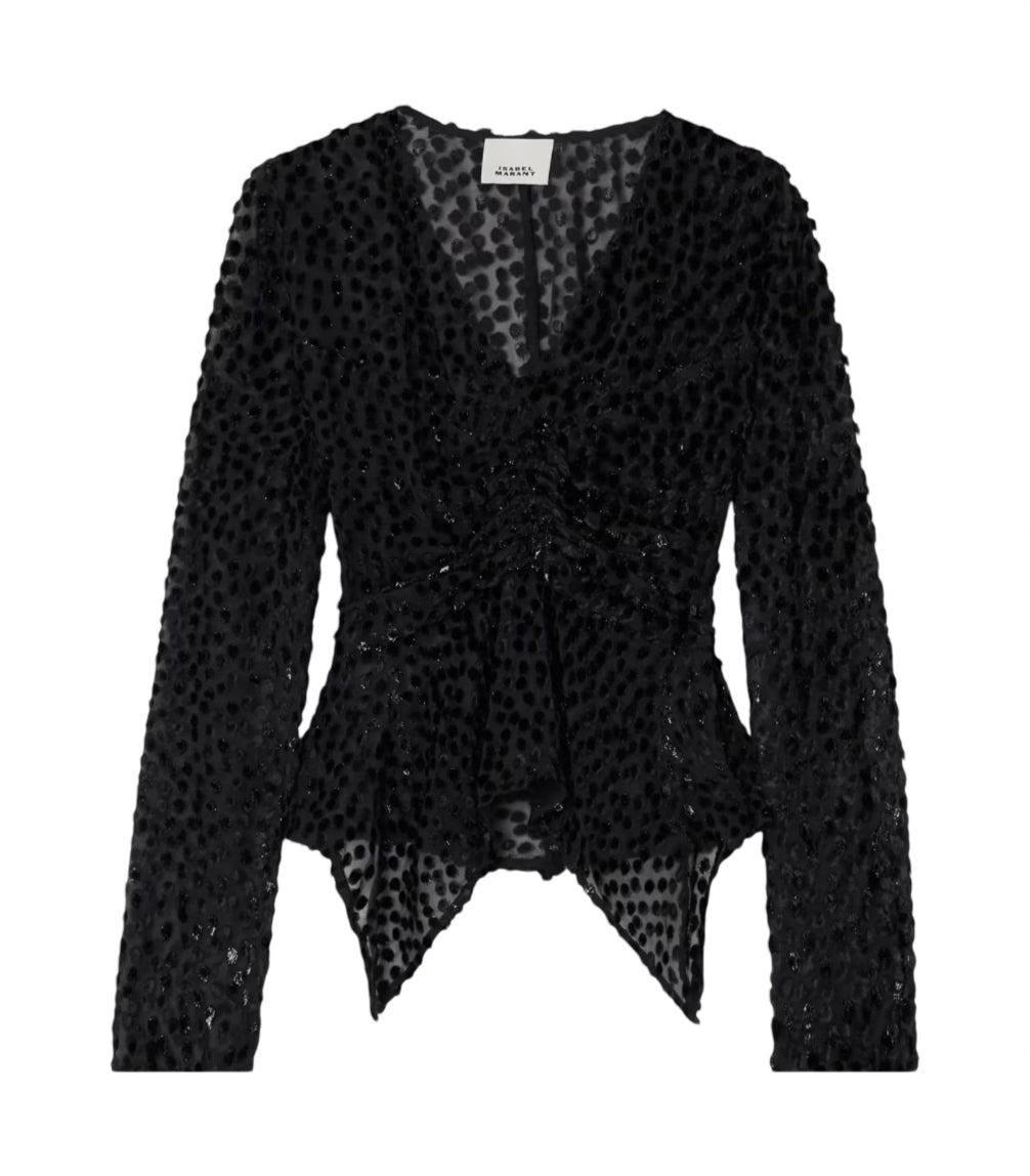 Ulietta Metallic Devoré-velvet Blouse