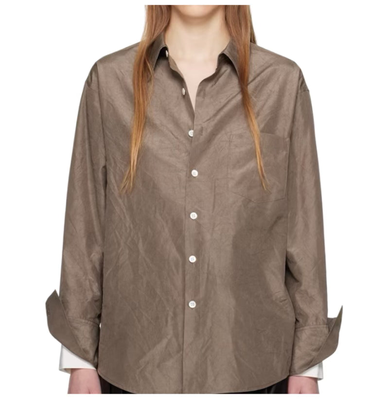 Taupe Mud-Dyed Shirt