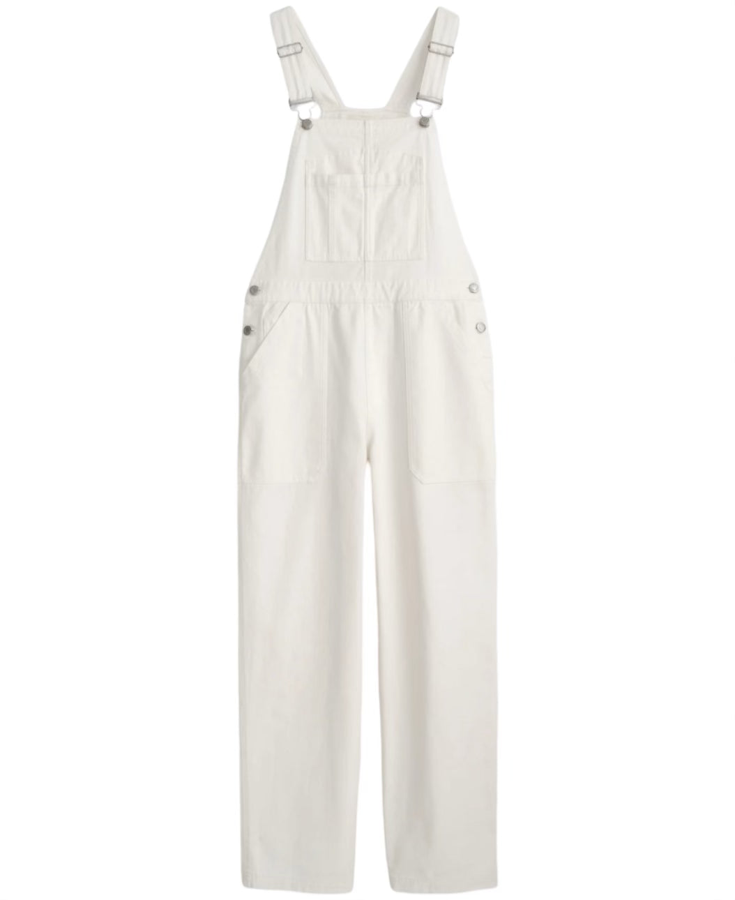 Lili Overall in White Denim