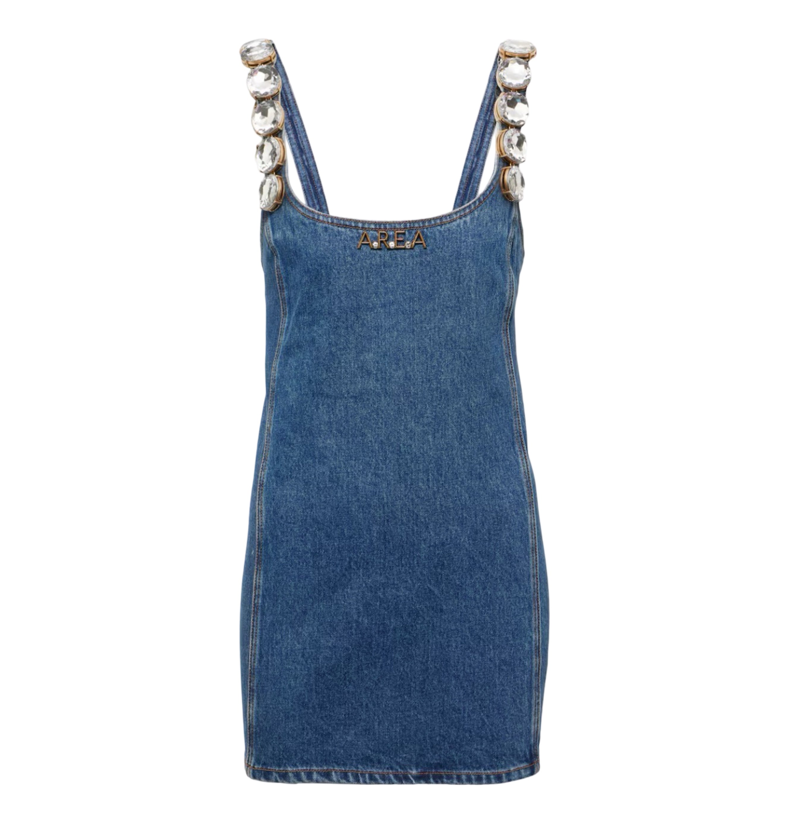 Jumbo Crystal Denim Minidress