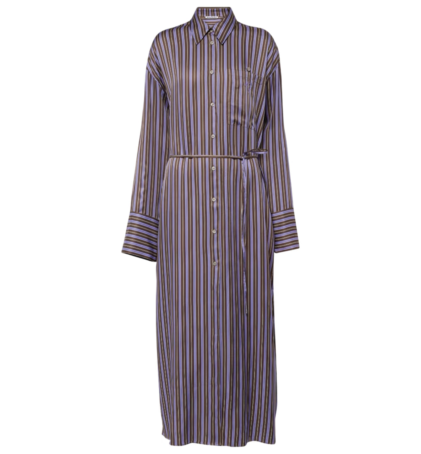 Purple & Brown Striped Maxi Dress