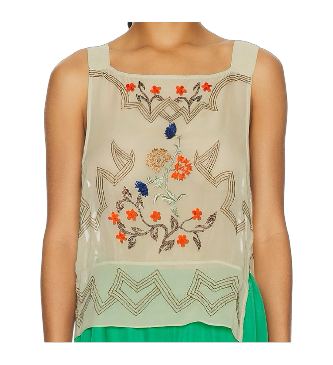 Embroidered Flower Study Top