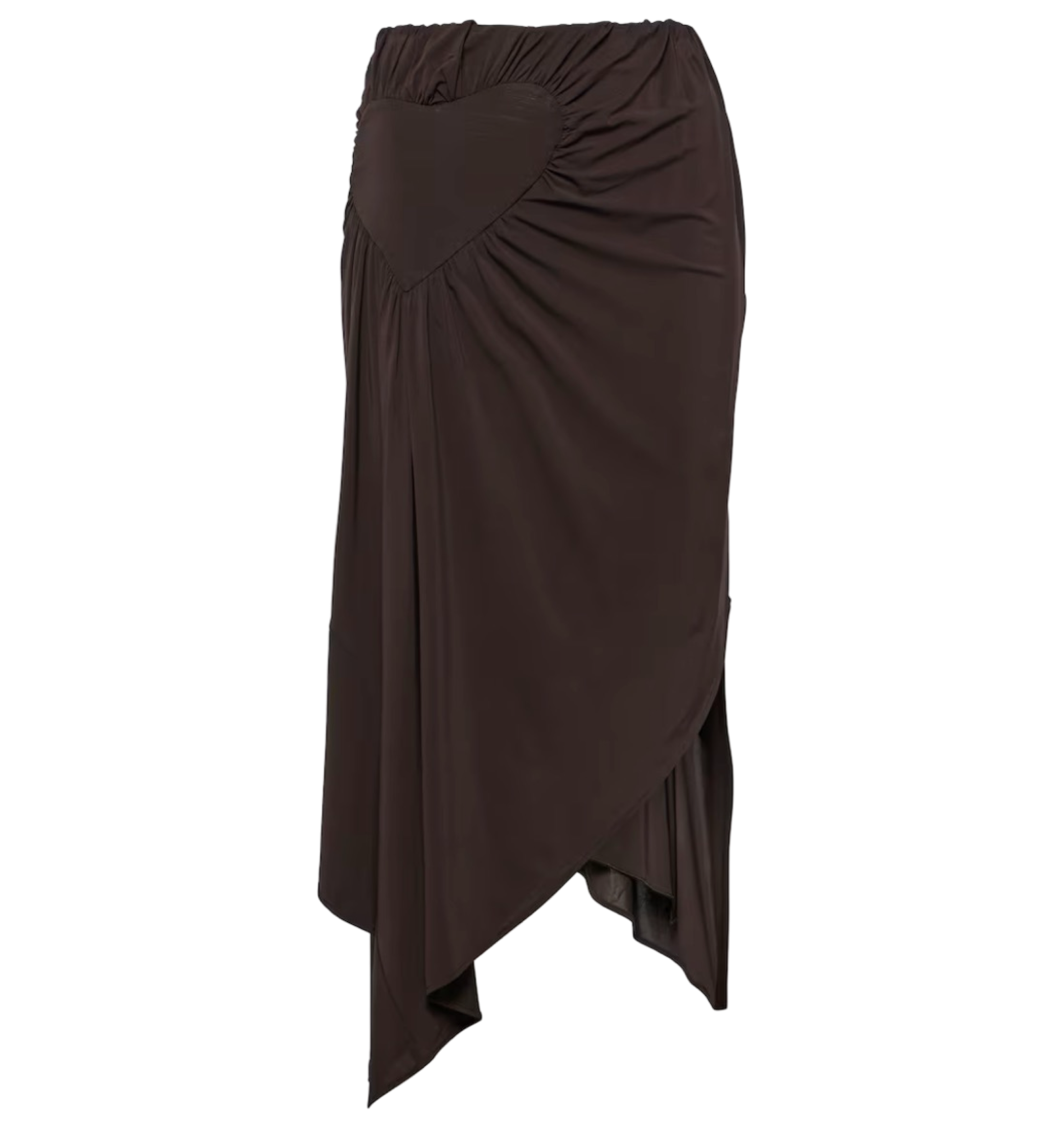 Gathered Jersey Midi Skirt