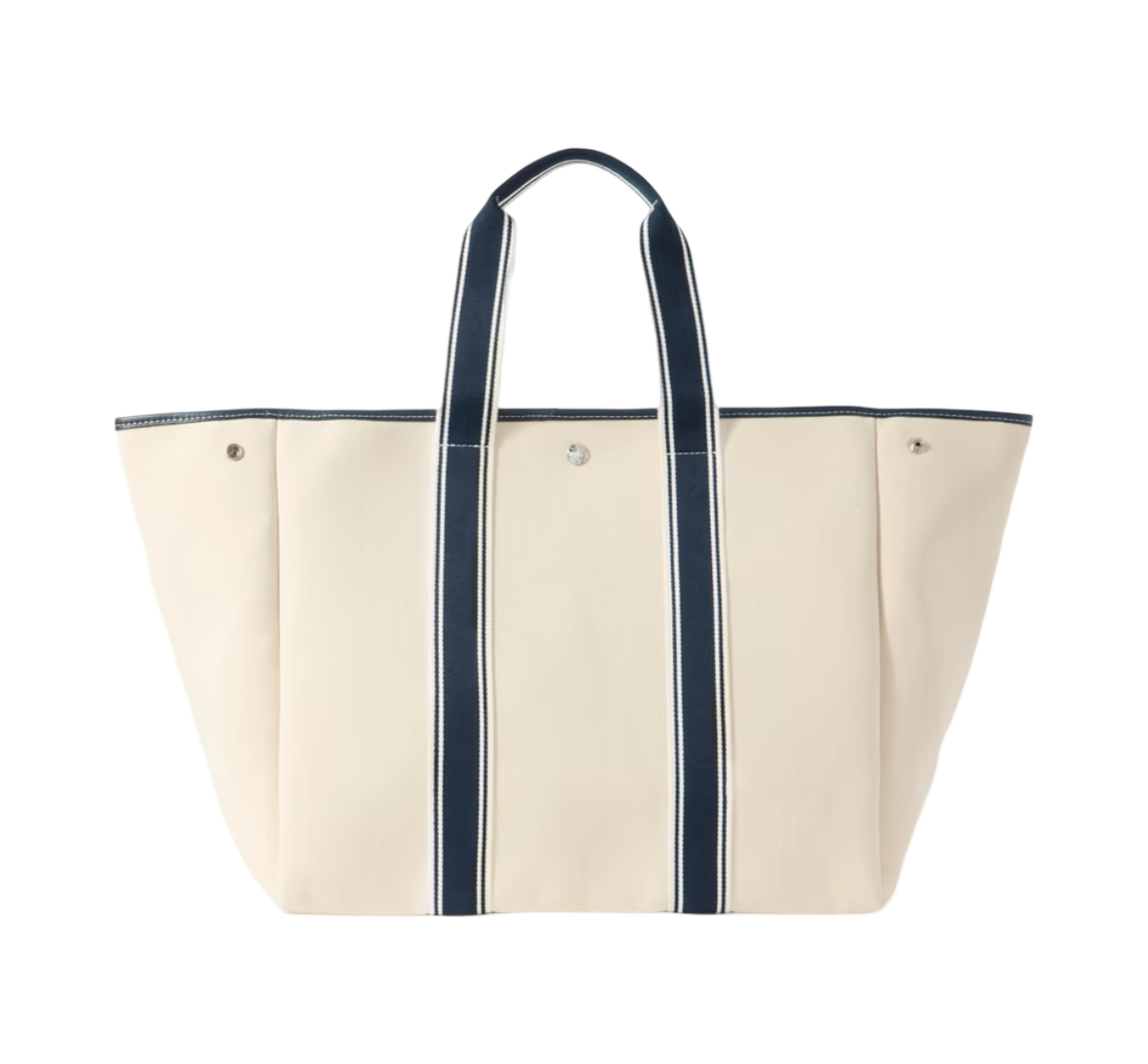 Cruise Line Traversée Large Leather- and Webbing-trimmed Canvas Tote