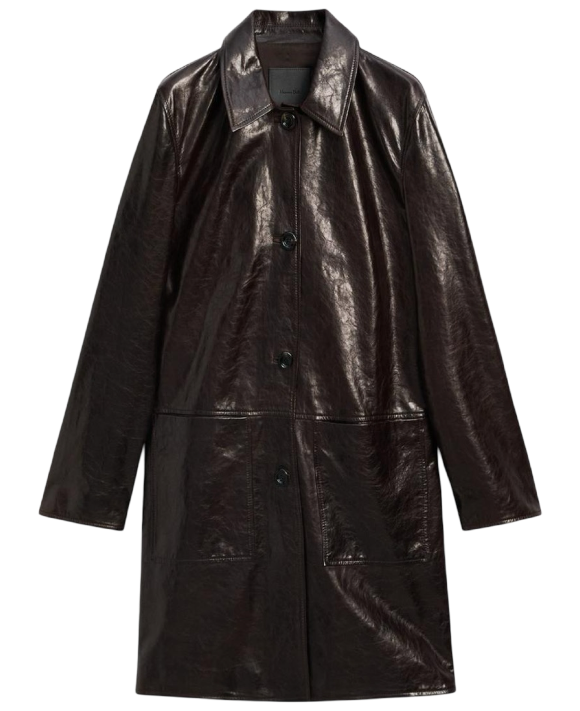 Nappa Leather Creased-Effect Coat