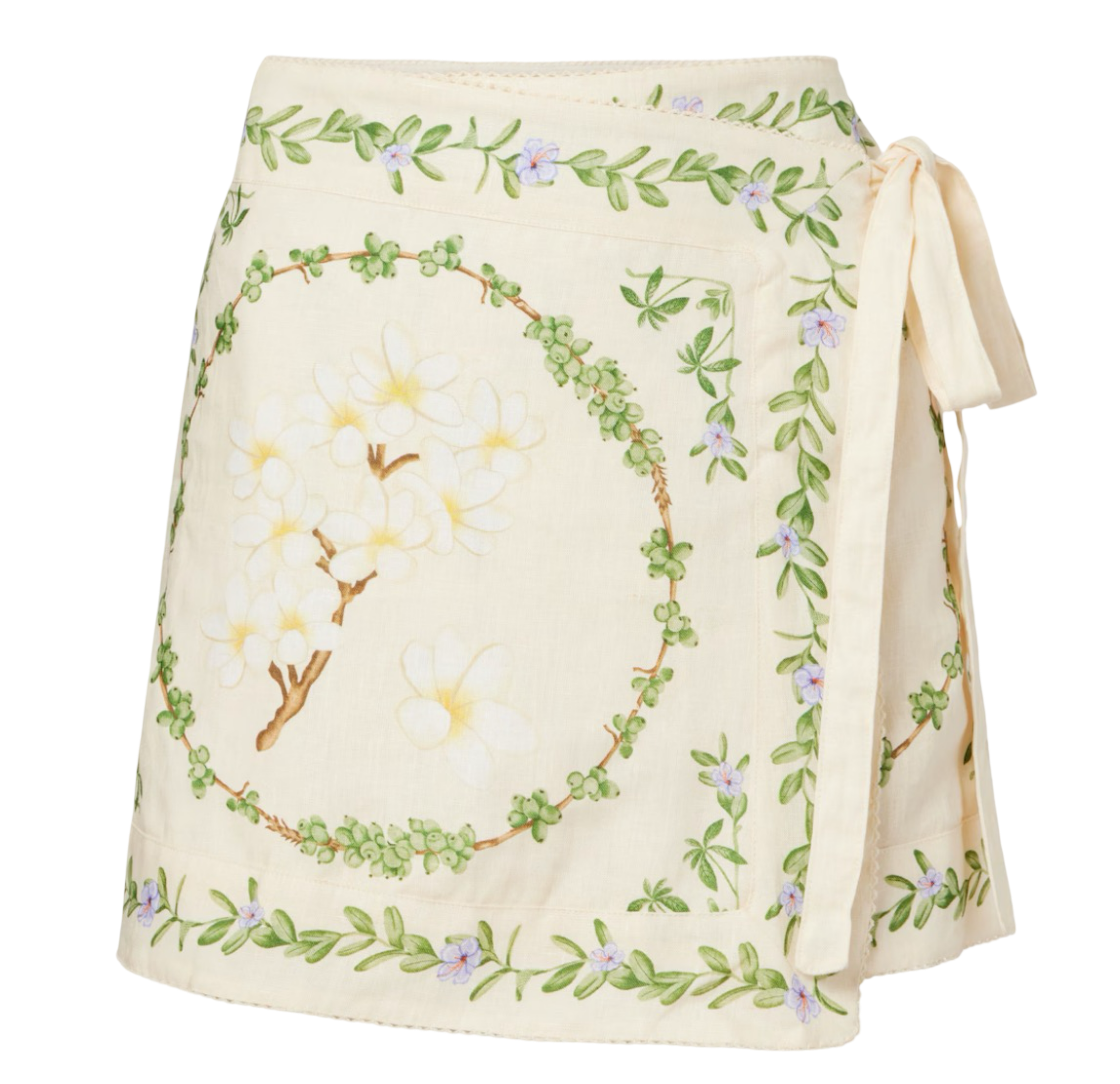 Luna floral linen beach cover-up