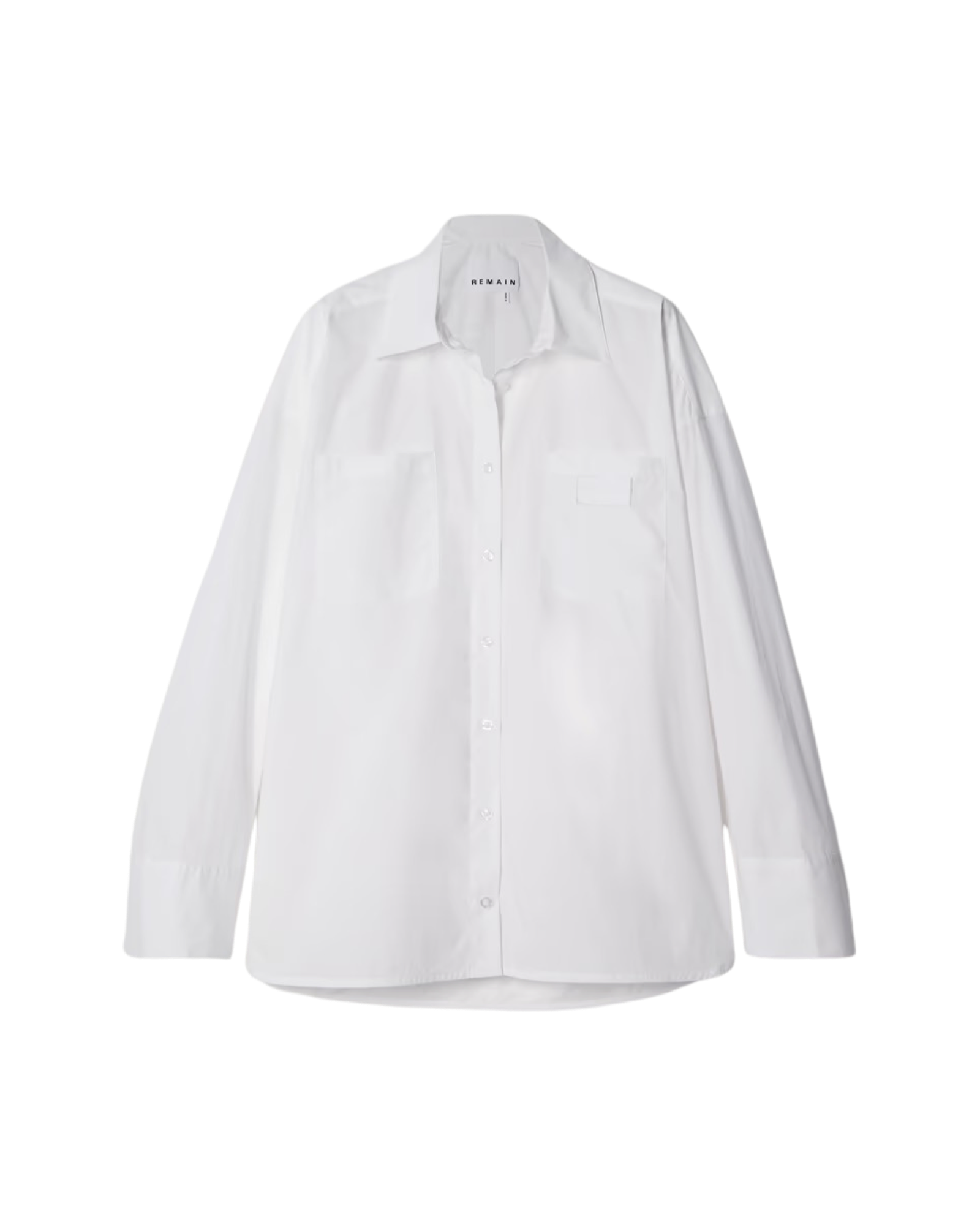 Nalia oversized appliquéd organic cotton-poplin shirt