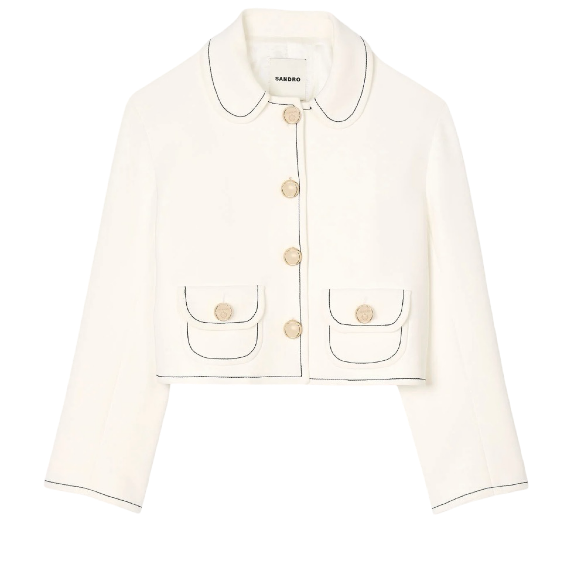 Peter Pan collar cropped jacket