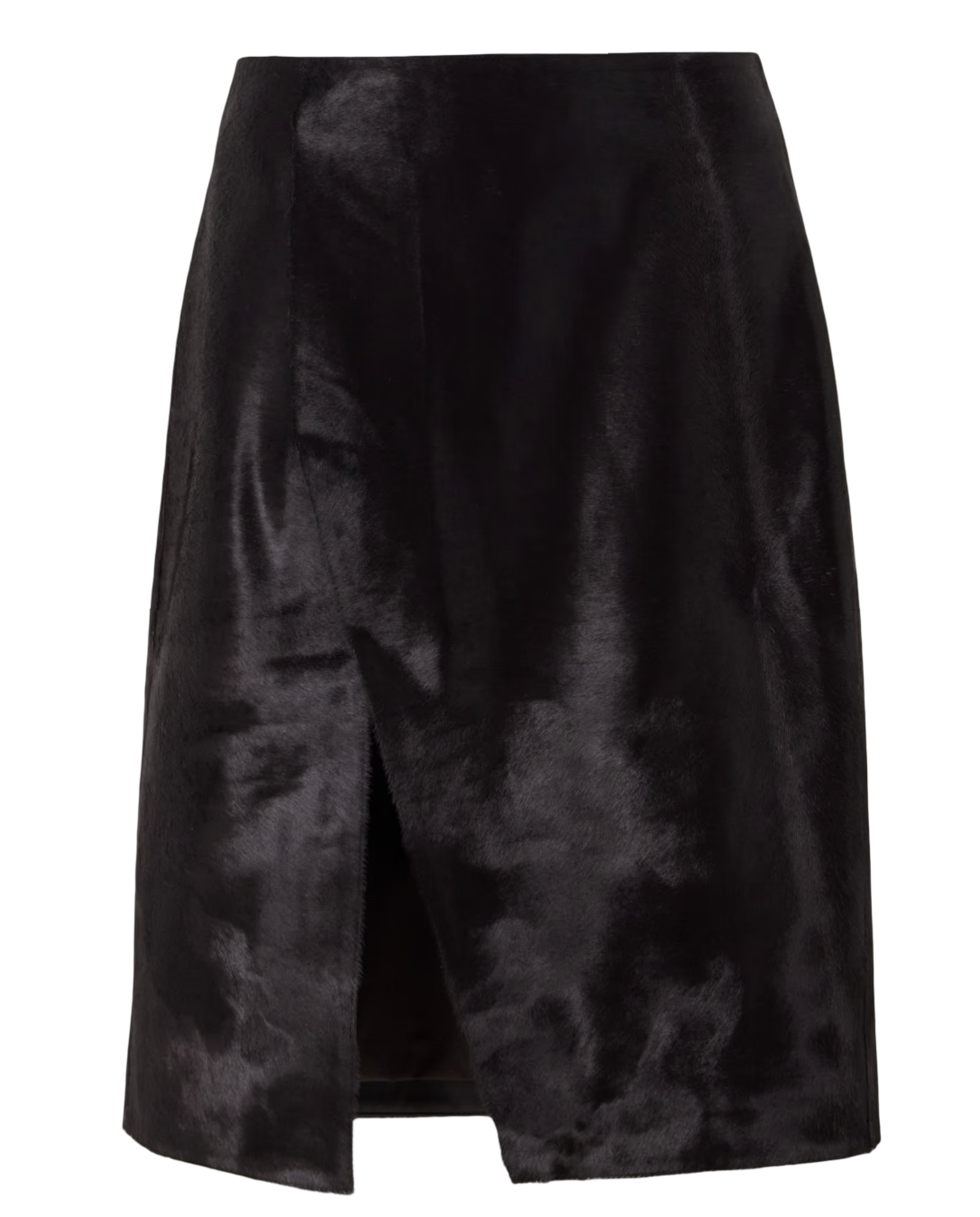 Myra wrap-effect calf hair midi skirt