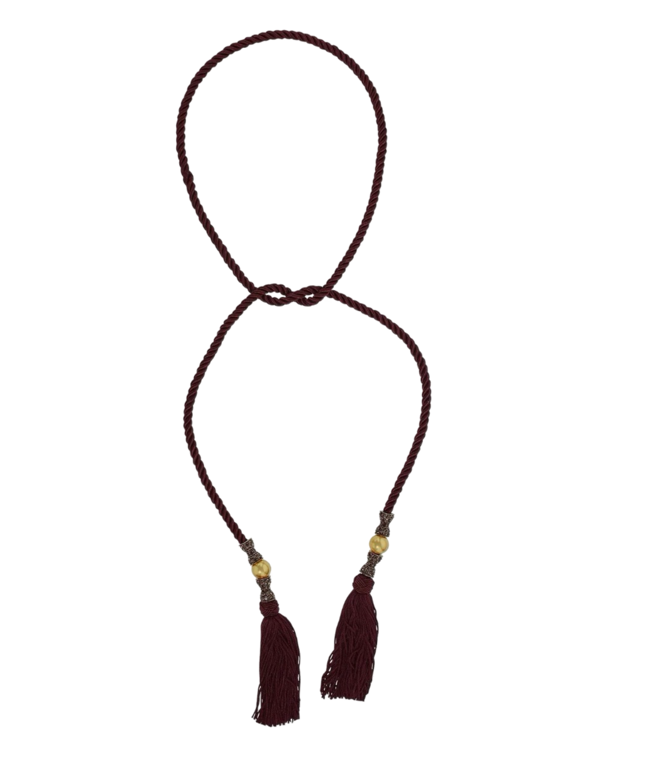 Heidi Daus Lovely Luxe Beaded Crystal Cord Tassel Lariat Necklace