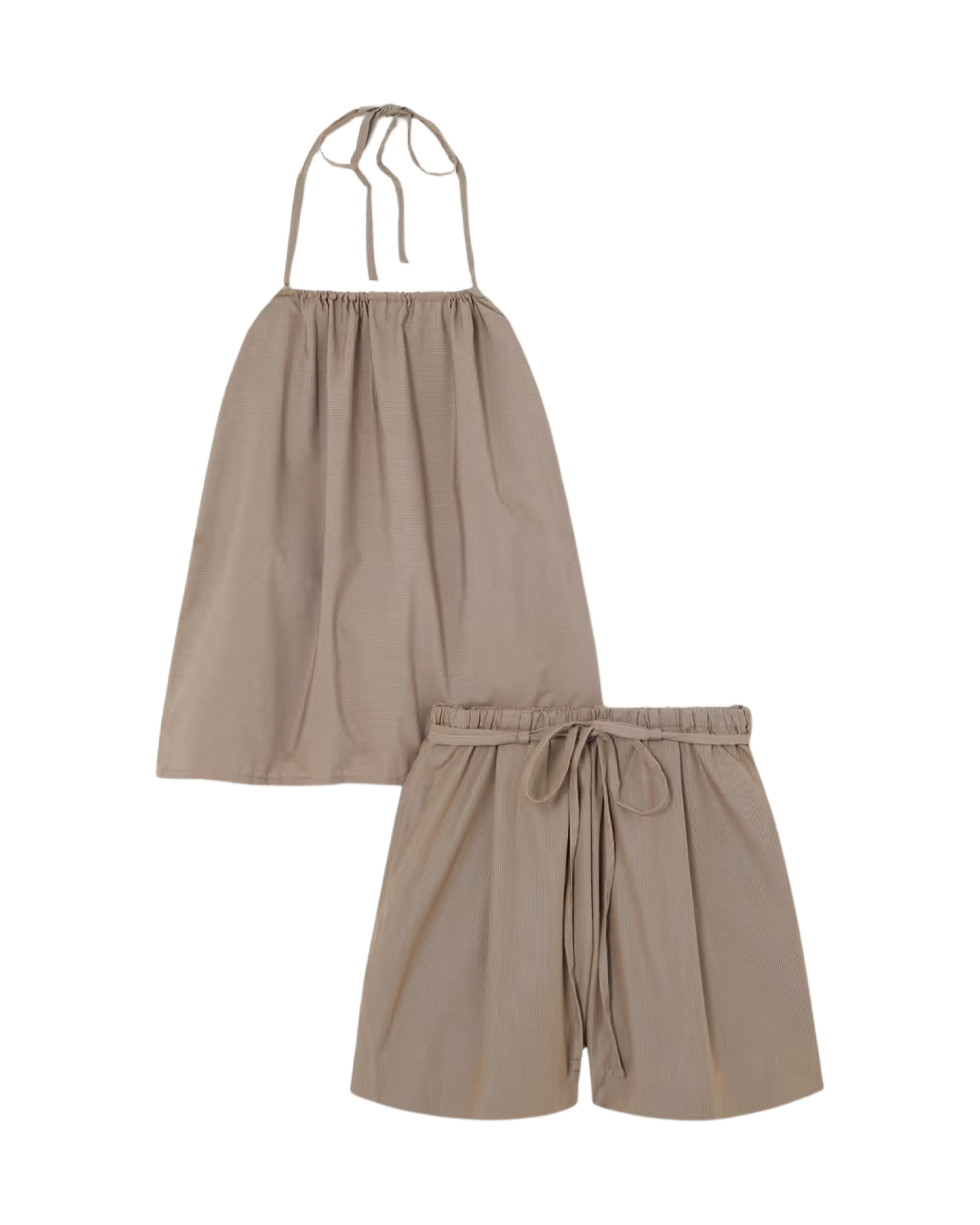 The Halter Striped Top And Shorts Set