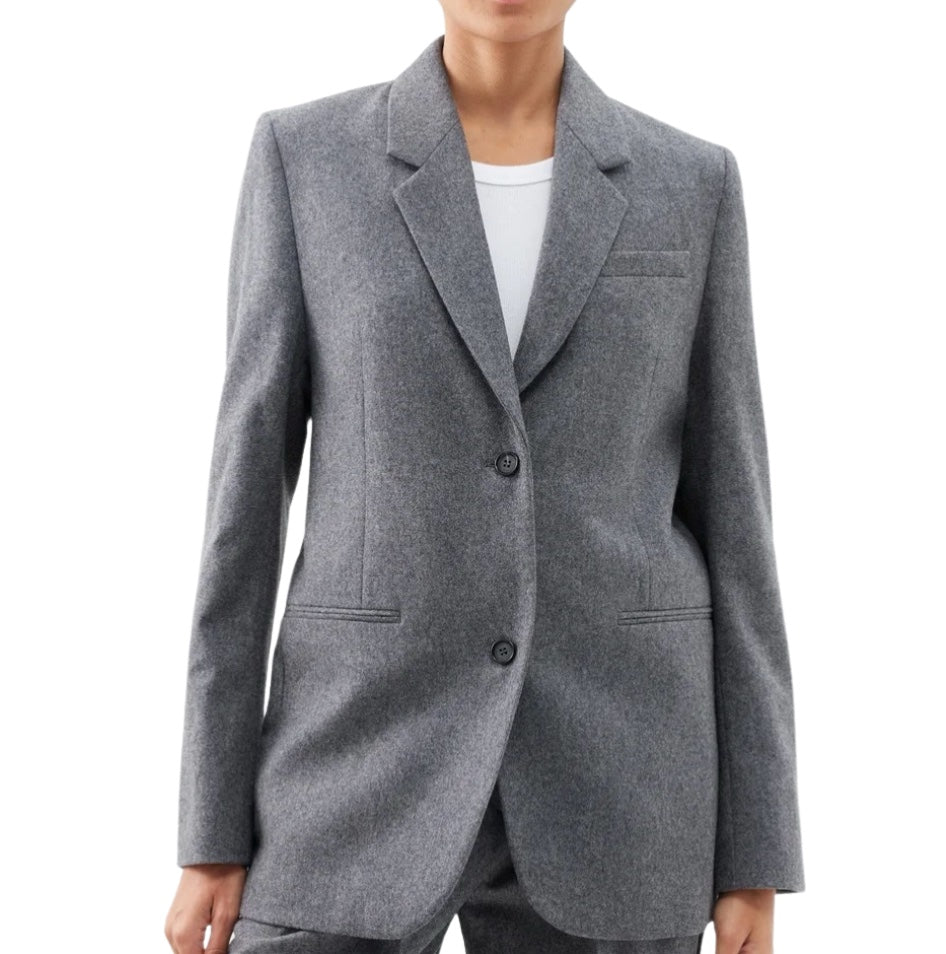 Single-breasted Recycled Wool-blend Suit Jacket