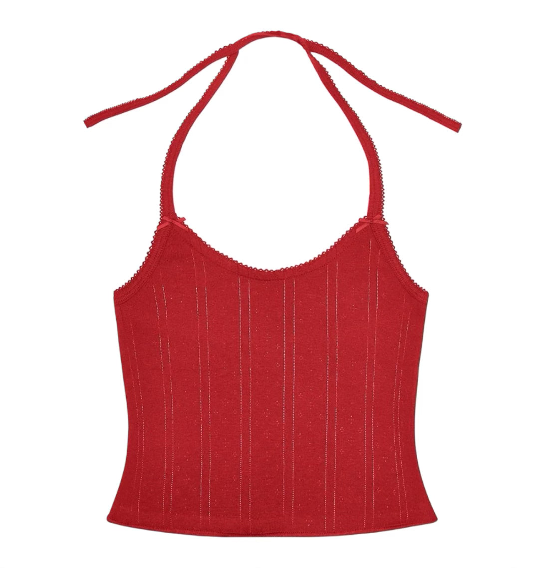 The Halter Cherry Red