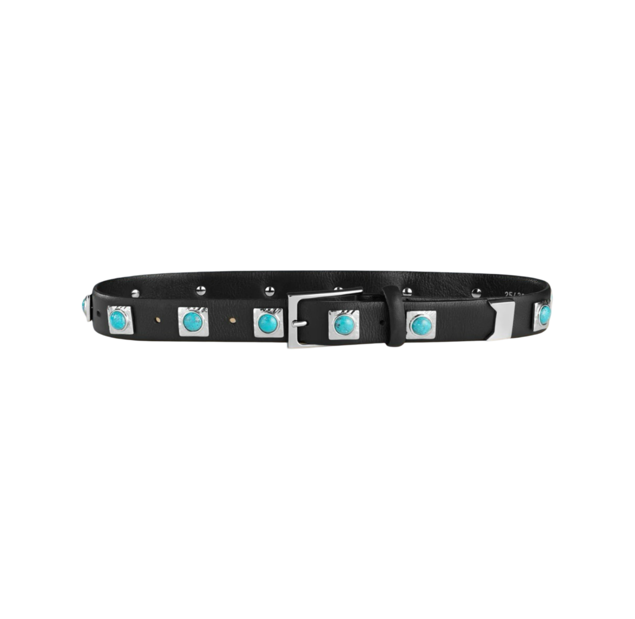 No. 2 Black, Silver & Turquoise Studded Belt