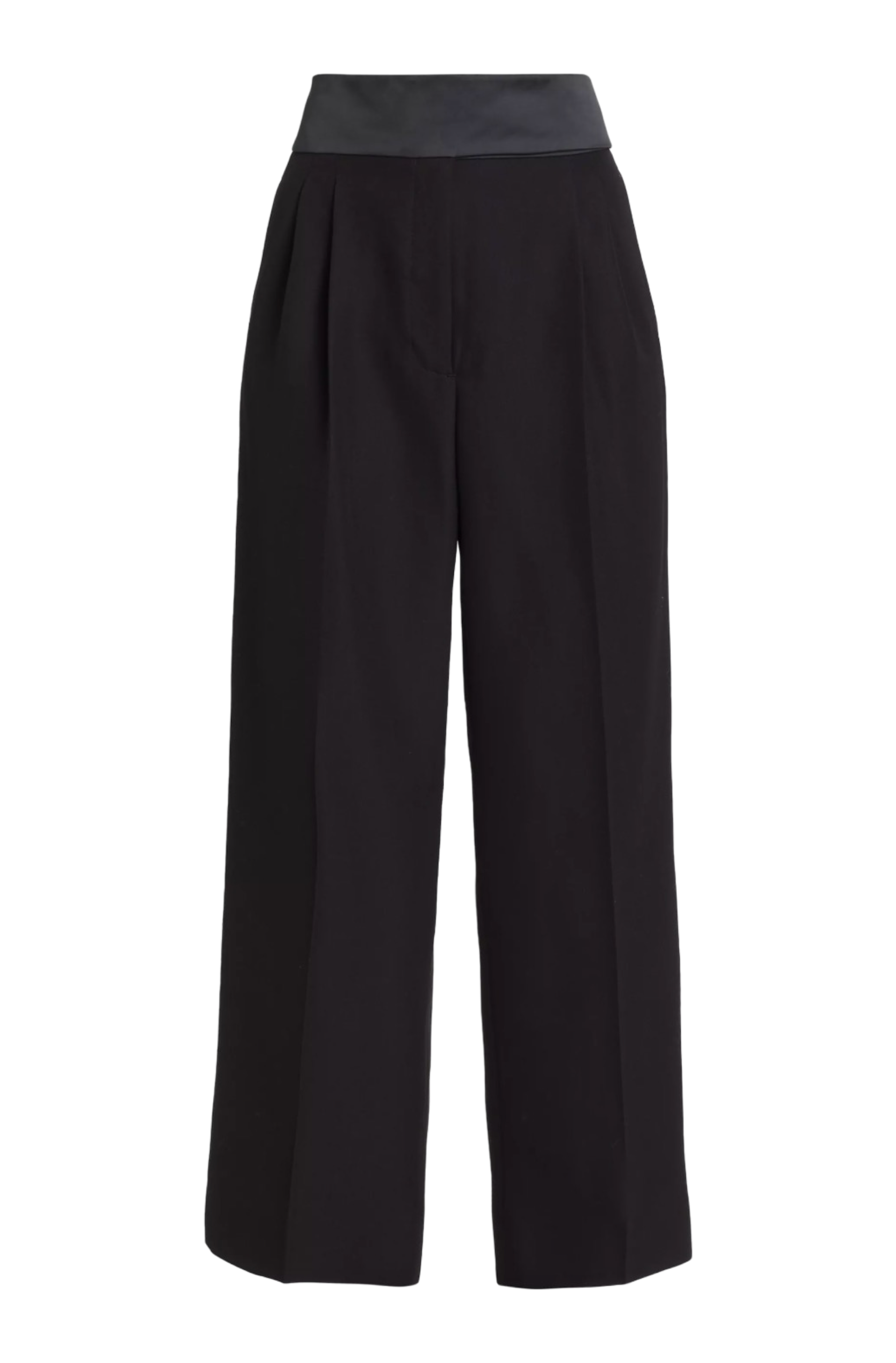 Tuxedo Wide-Leg Wool Trousers