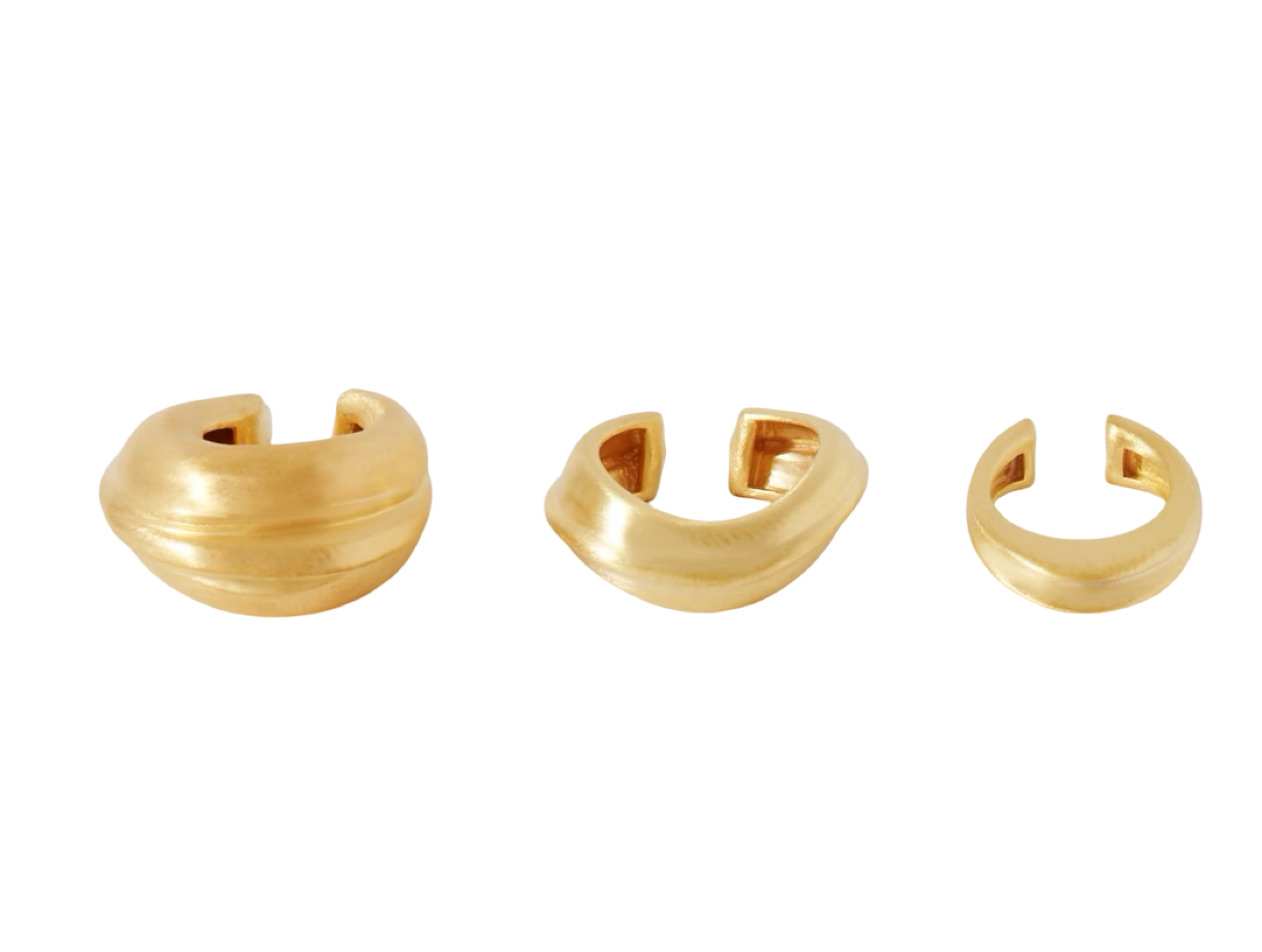 Set Of Three Gold-Plated Ear Cuffs