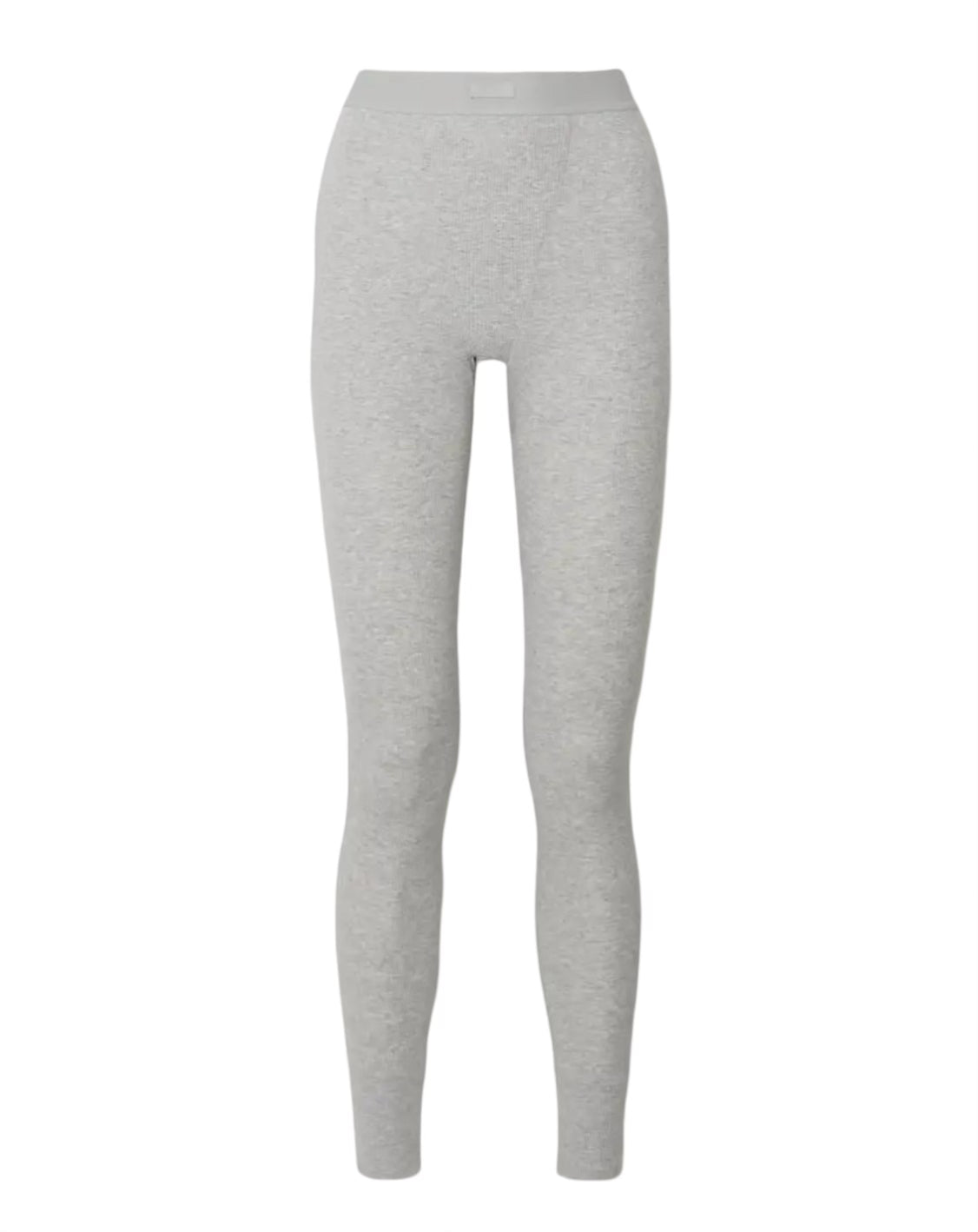 Grey Cotton Rib Leggings
