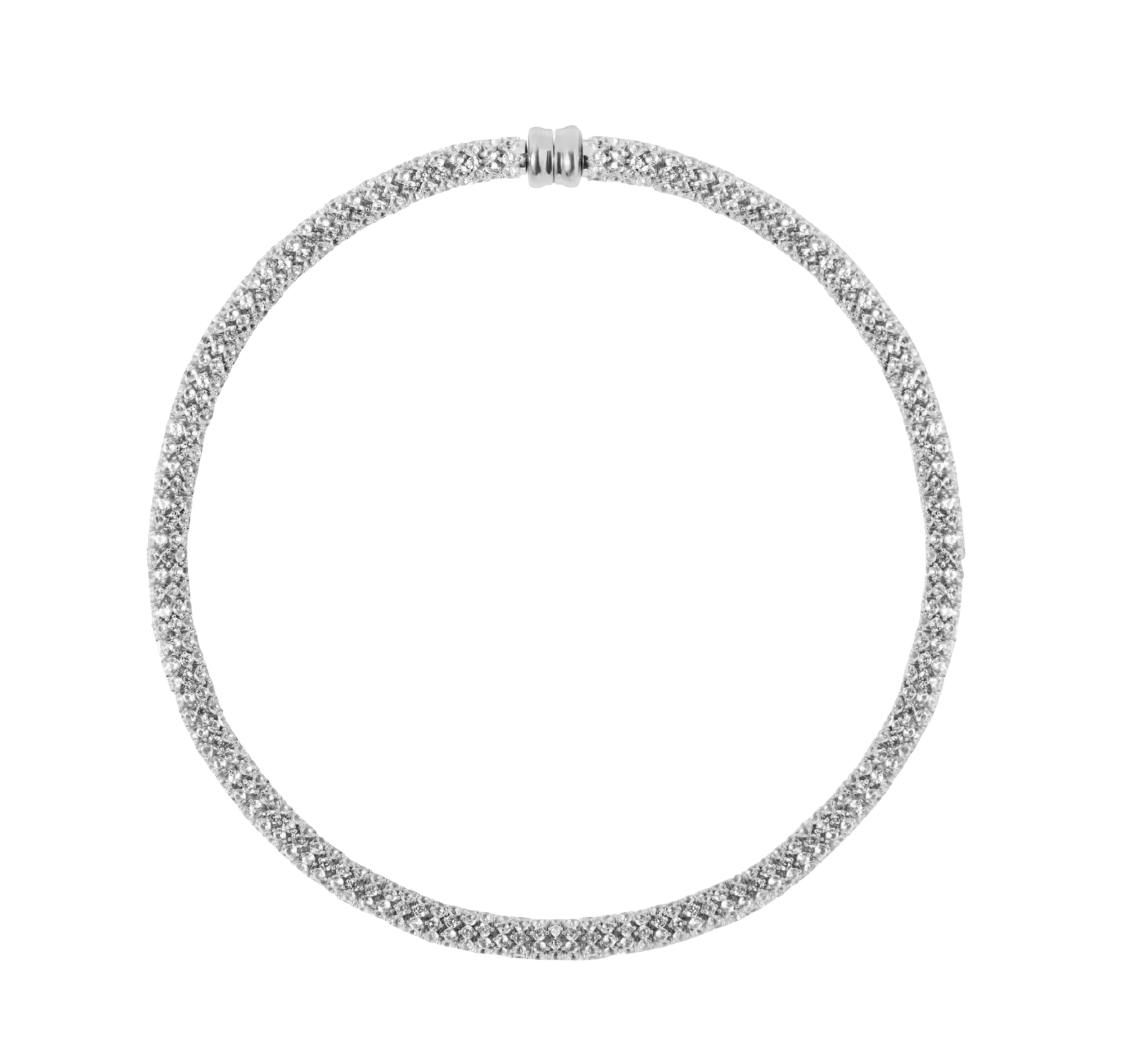 Celeste Necklace, Lab White Sapphire, Silver
