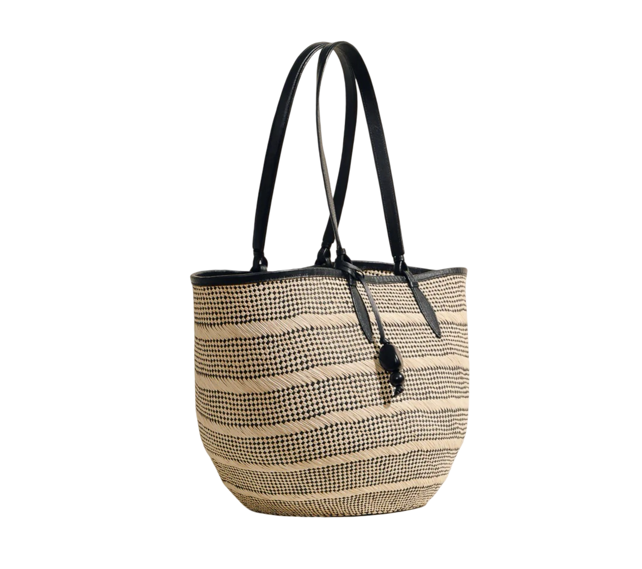 The Medium Basket in Striped Iraca