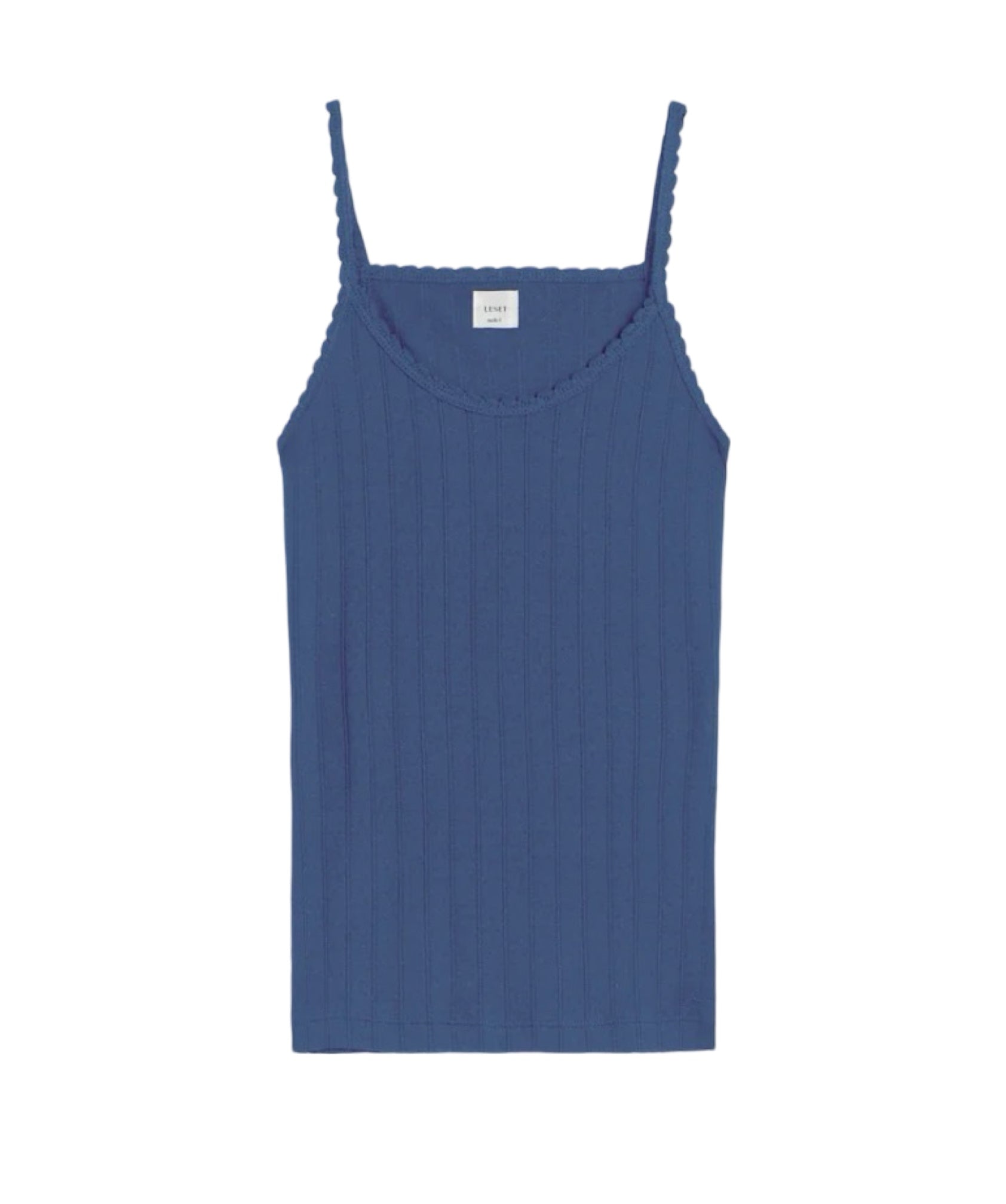 Pointelle Tank Steel Blue