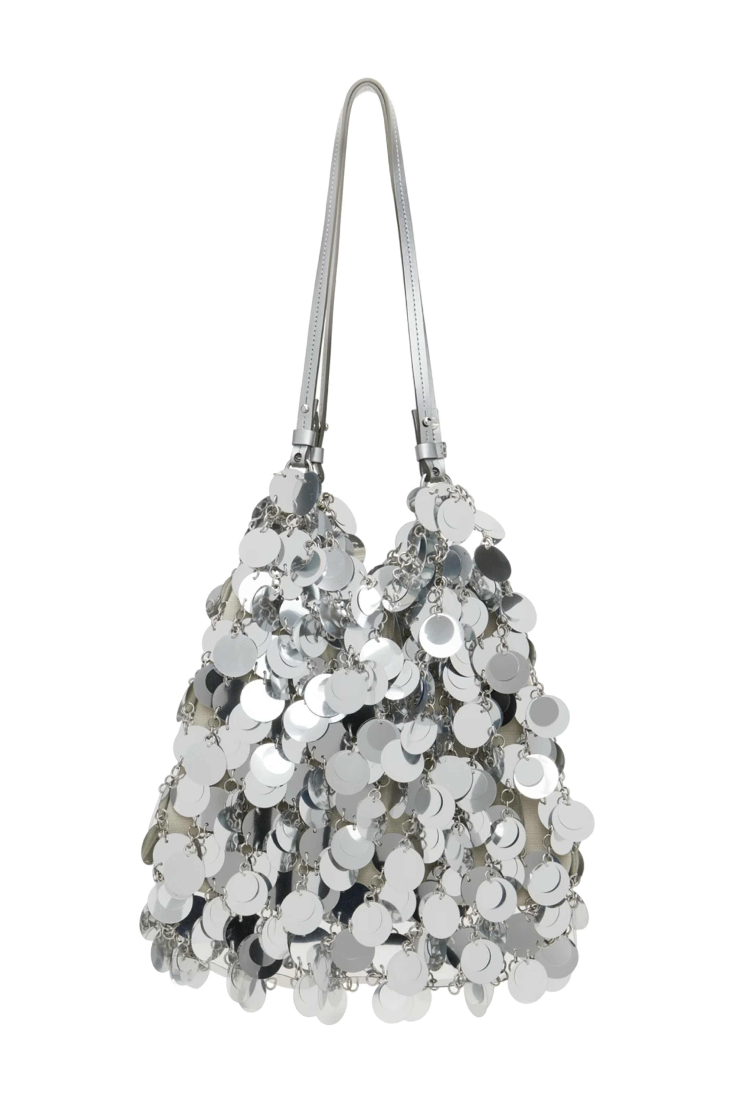 Silver Large Sparkle Disc Tote