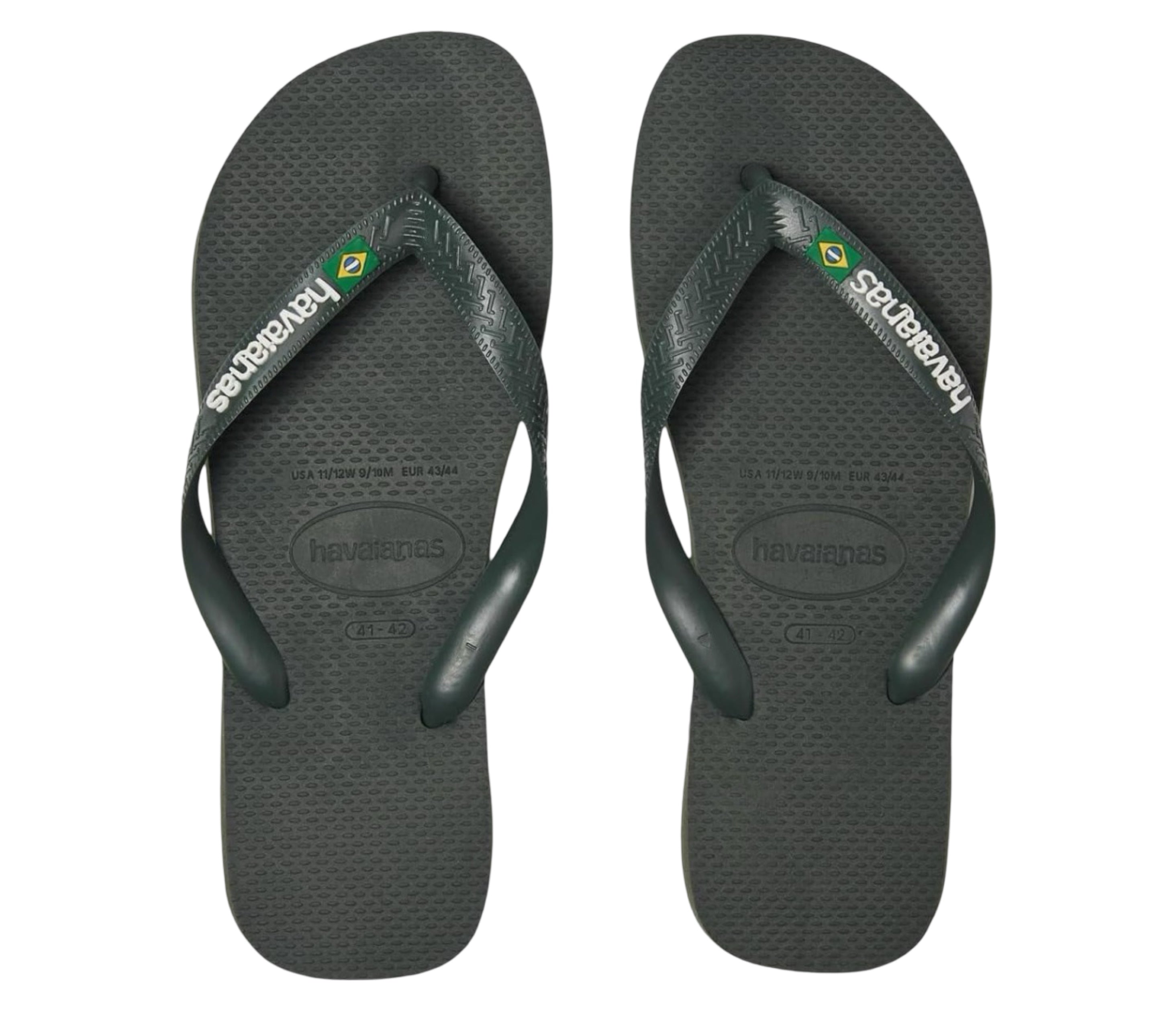 Brazil Logo Flip Flops Olive Green