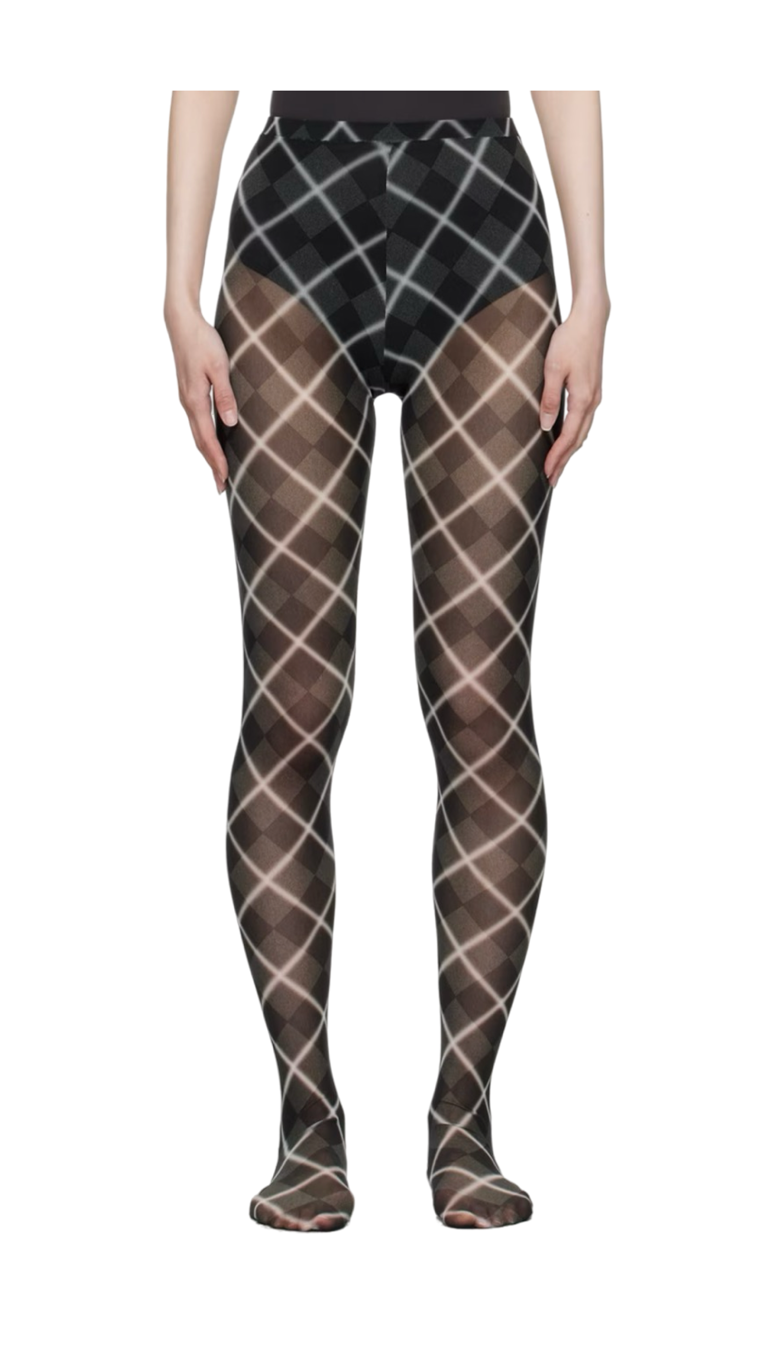 Black Argyle Tights