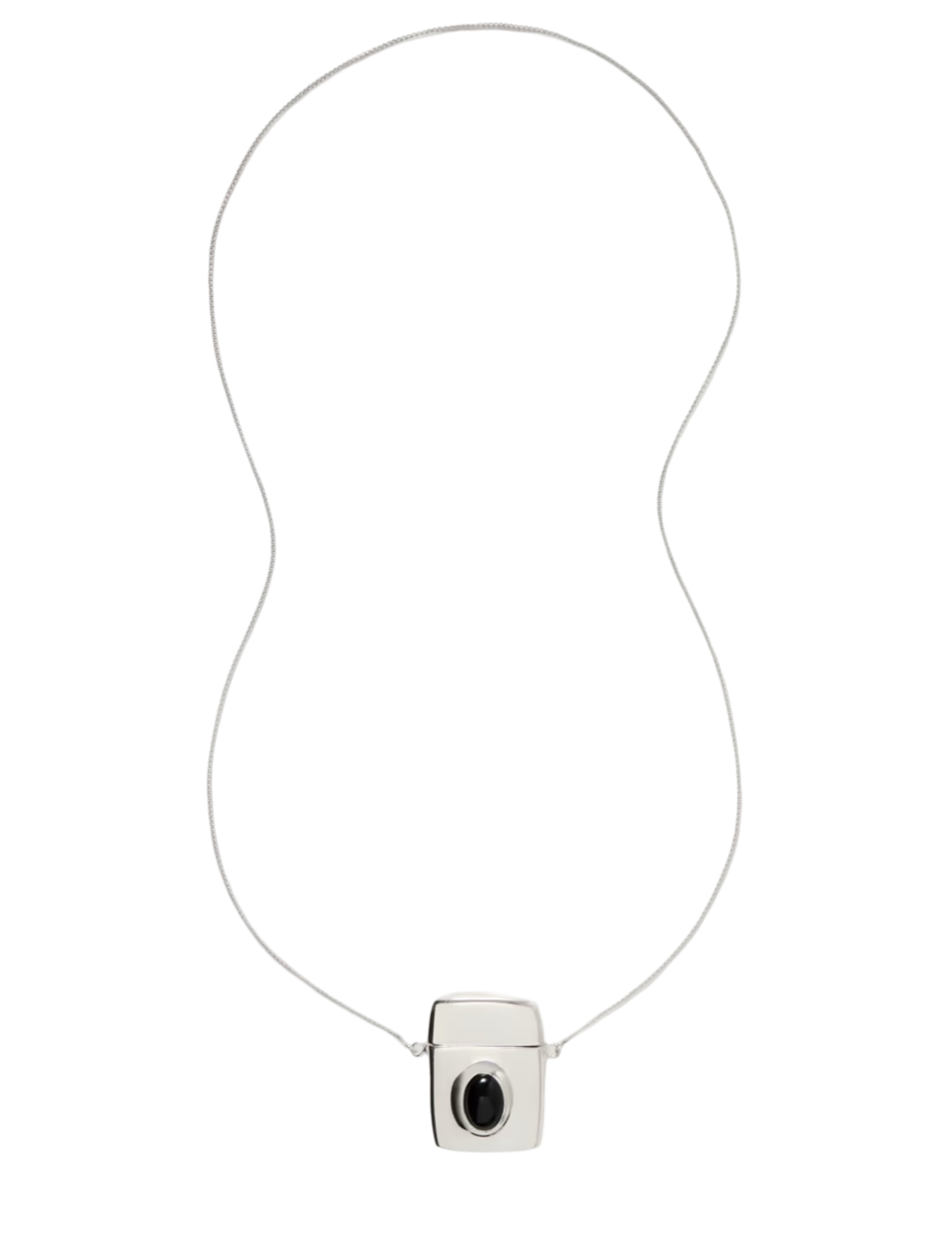 Matchbank Silver Onyx Necklace