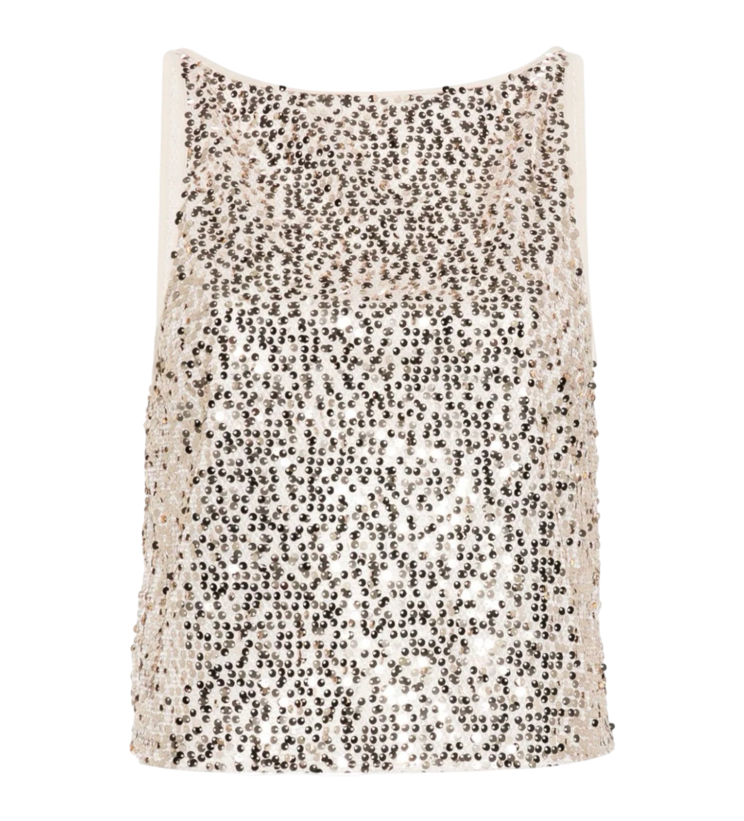 Sequinned Mesh Tank Top