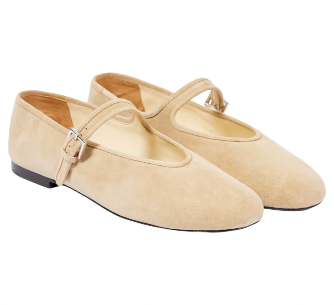 Suede Mary Jane Flats