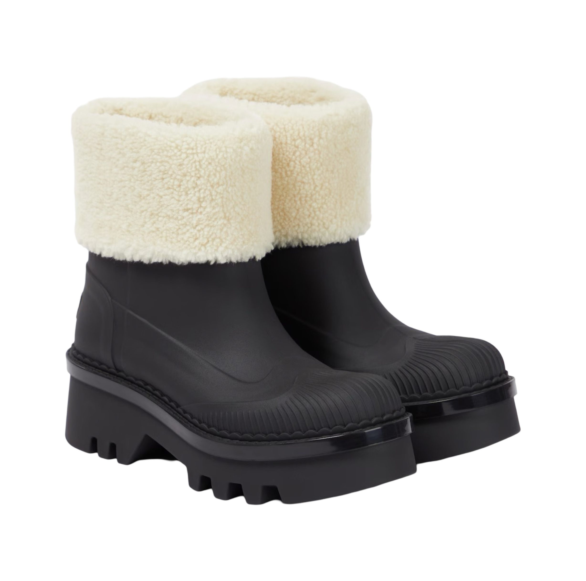Raina Shearling-Trimmed Ankle Boots